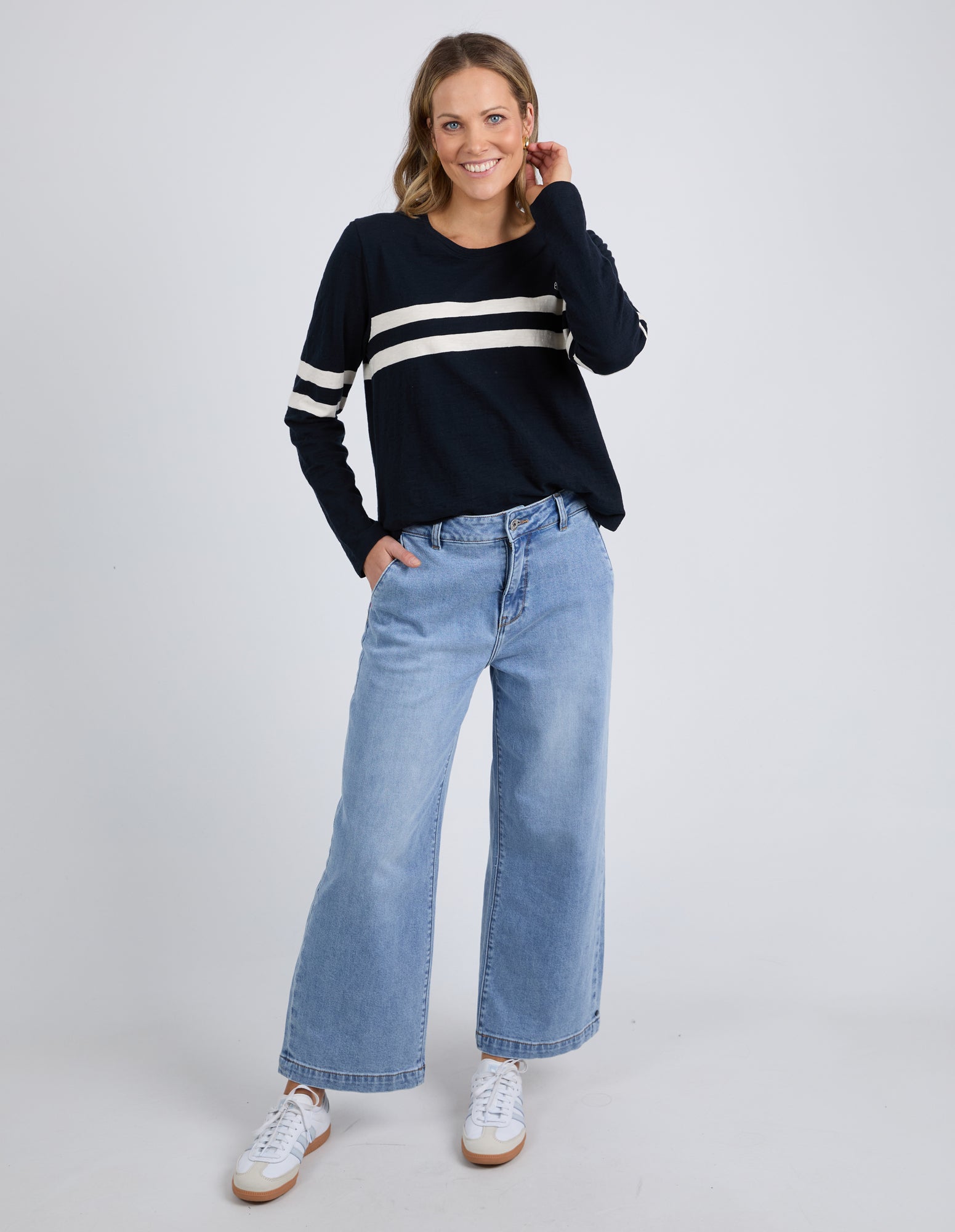 Elm Adora Long Sleeve Tee - Navy