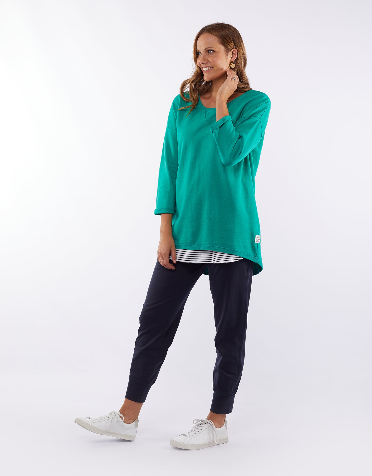 Collection of Elm Alice Crew - Meadow Green in a gallery layout