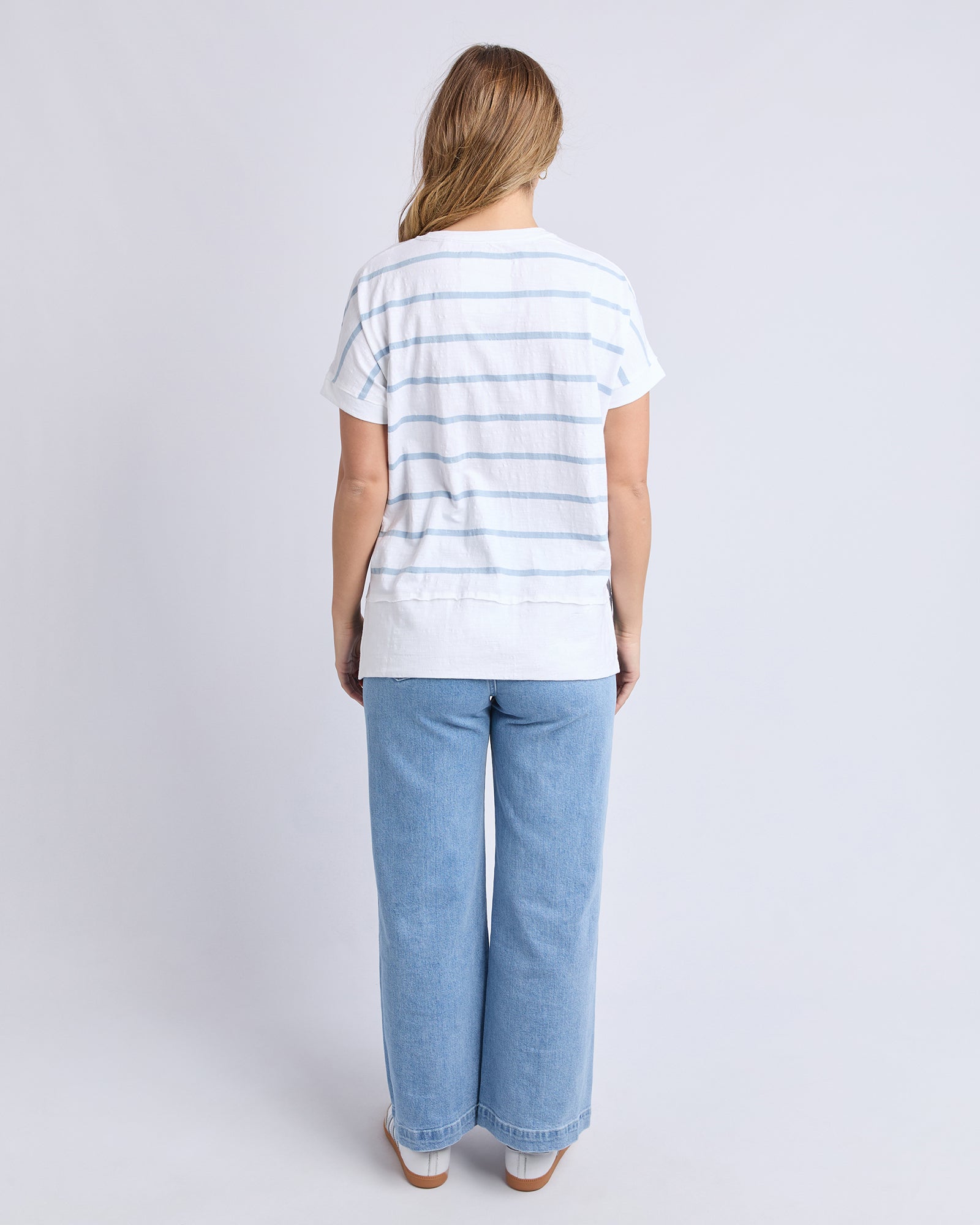 Image of Foxwood Allison Stripe Tee- Sky