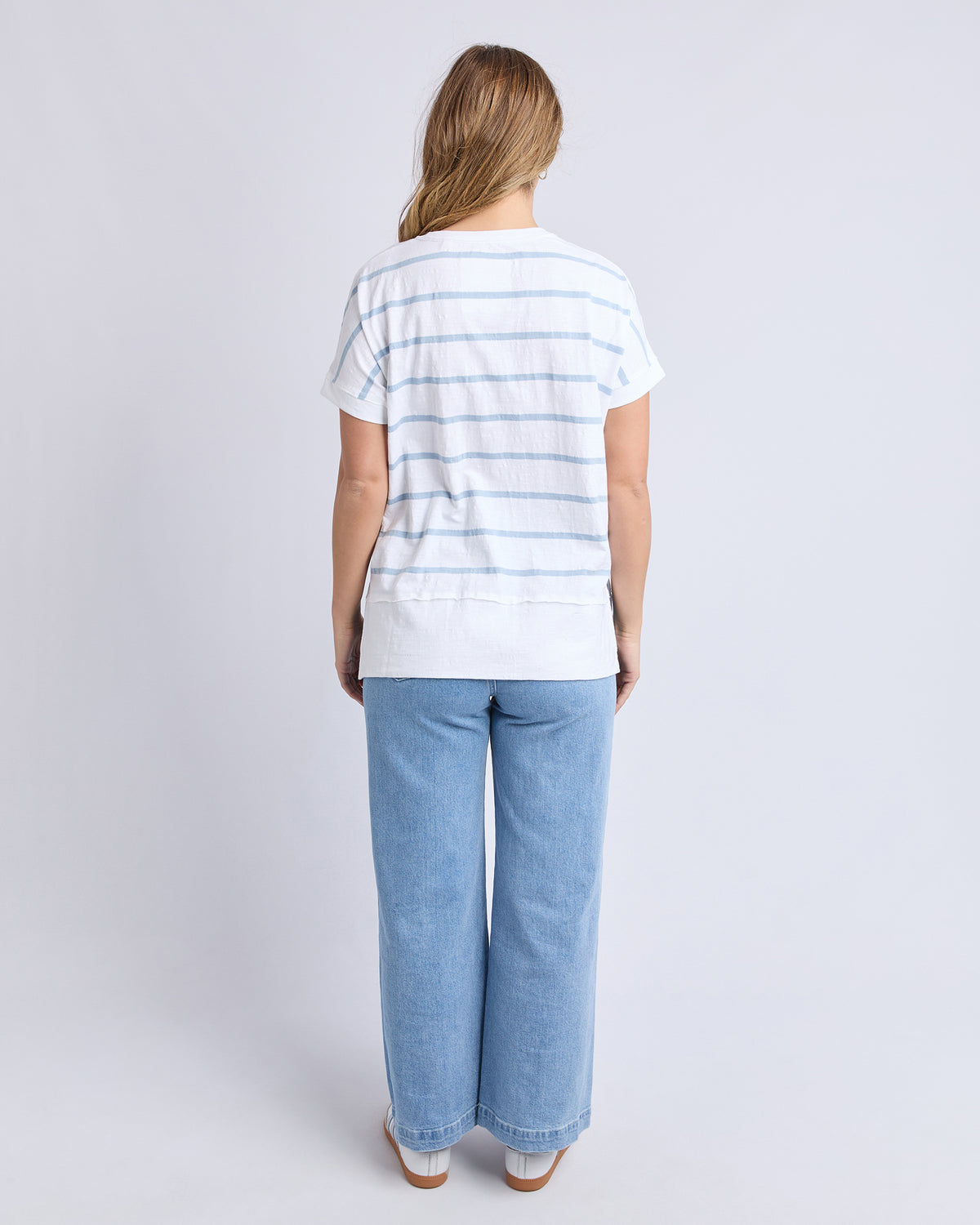 Foxwood Allison Stripe Tee- Sky