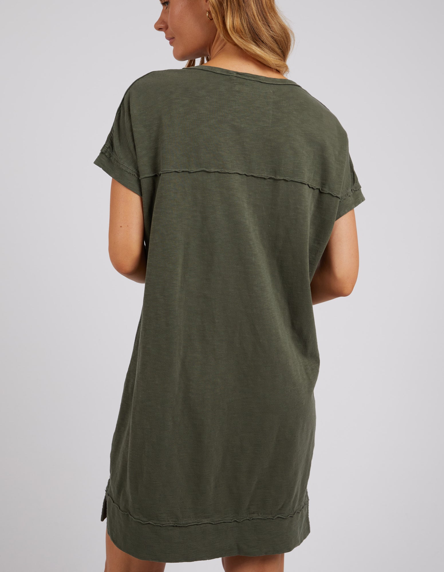 Collection of Foxwood Allison Tee Dress - Khaki in a gallery layout