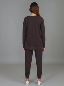 Collection of 3rd Story Charlette Curved Hem Sweater - Truffle in a gallery layout
