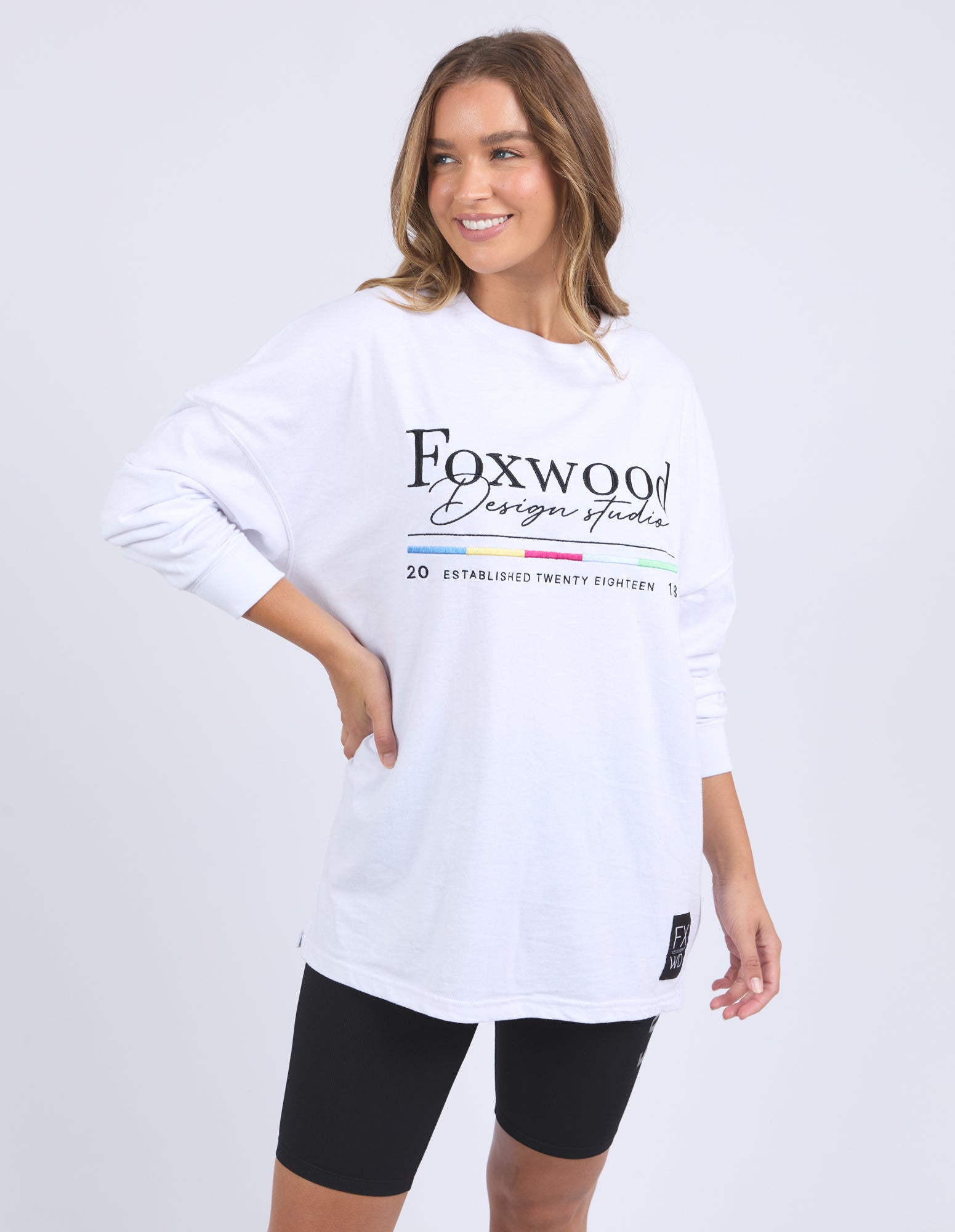 Foxwood Coded Long Sleev Tee - White