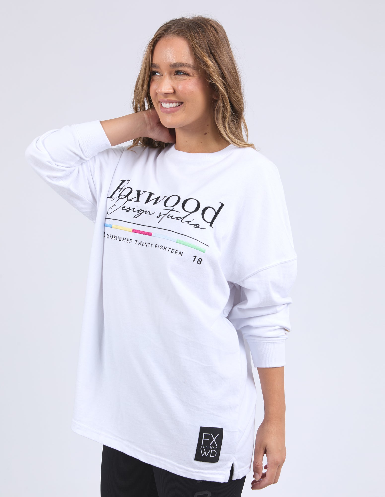 Foxwood Coded Long Sleev Tee - White