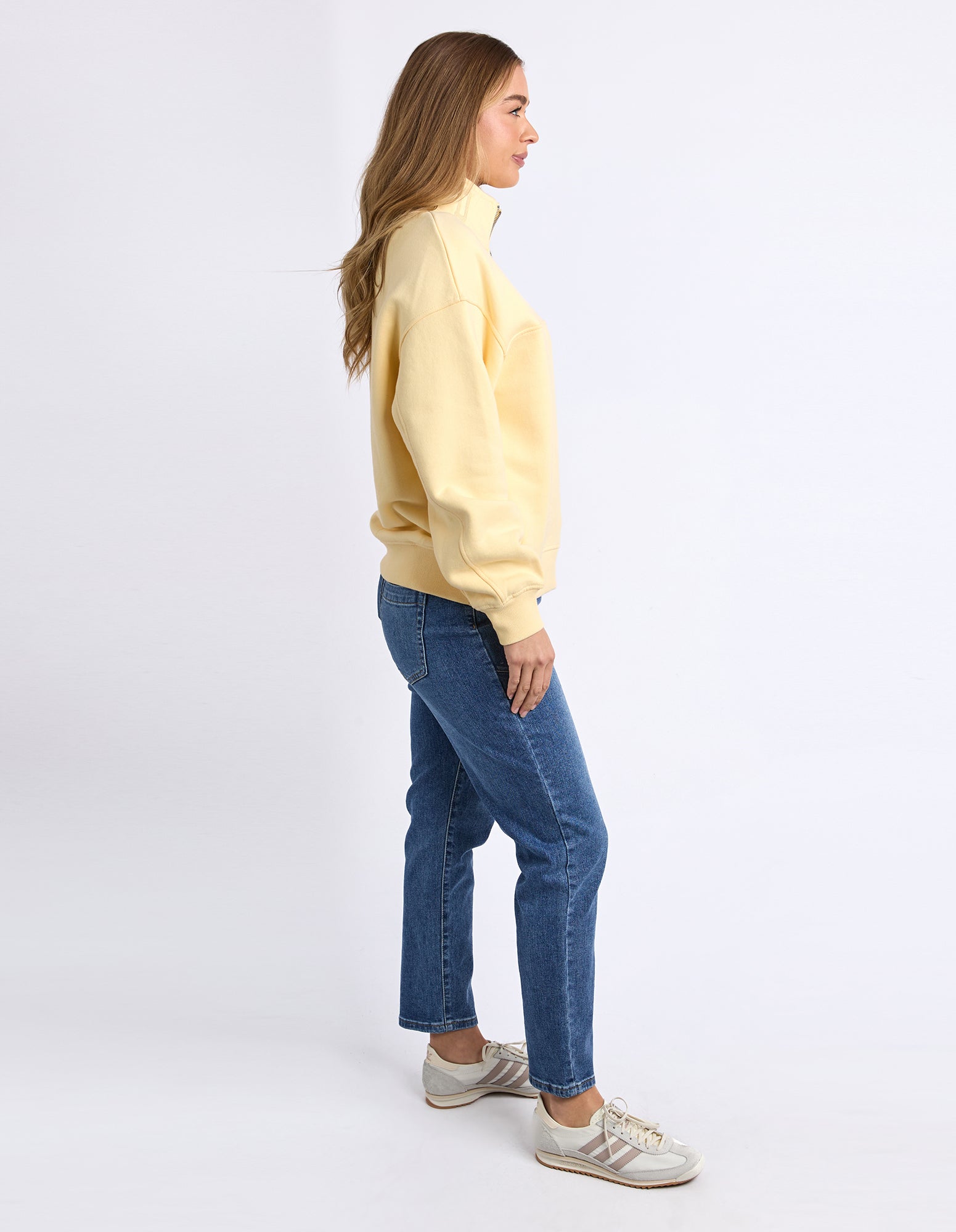 Collection of Foxwood College Zip Crew - Lemon in a gallery layout