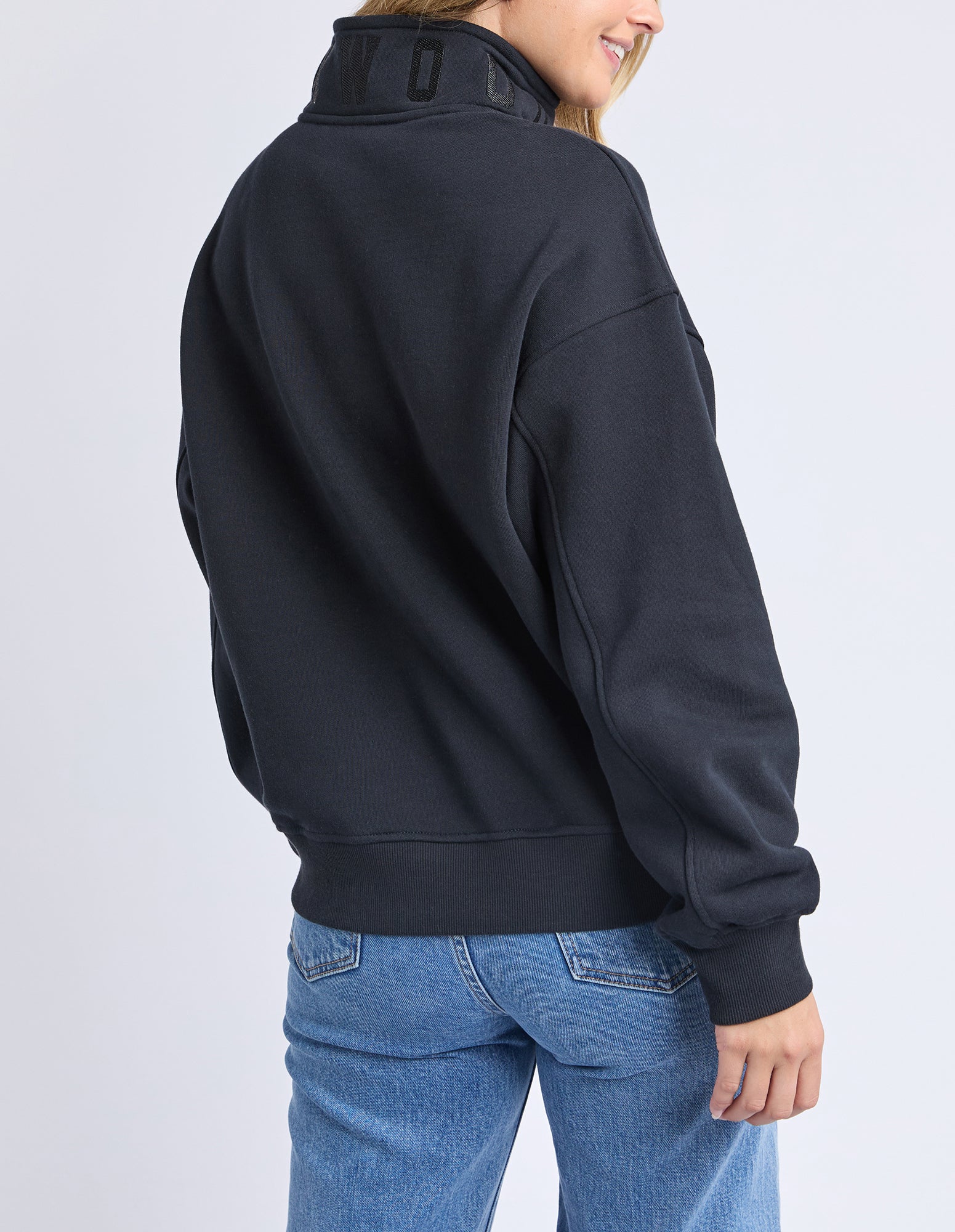 Collection of Foxwood College Zip Crew - Black in a gallery layout