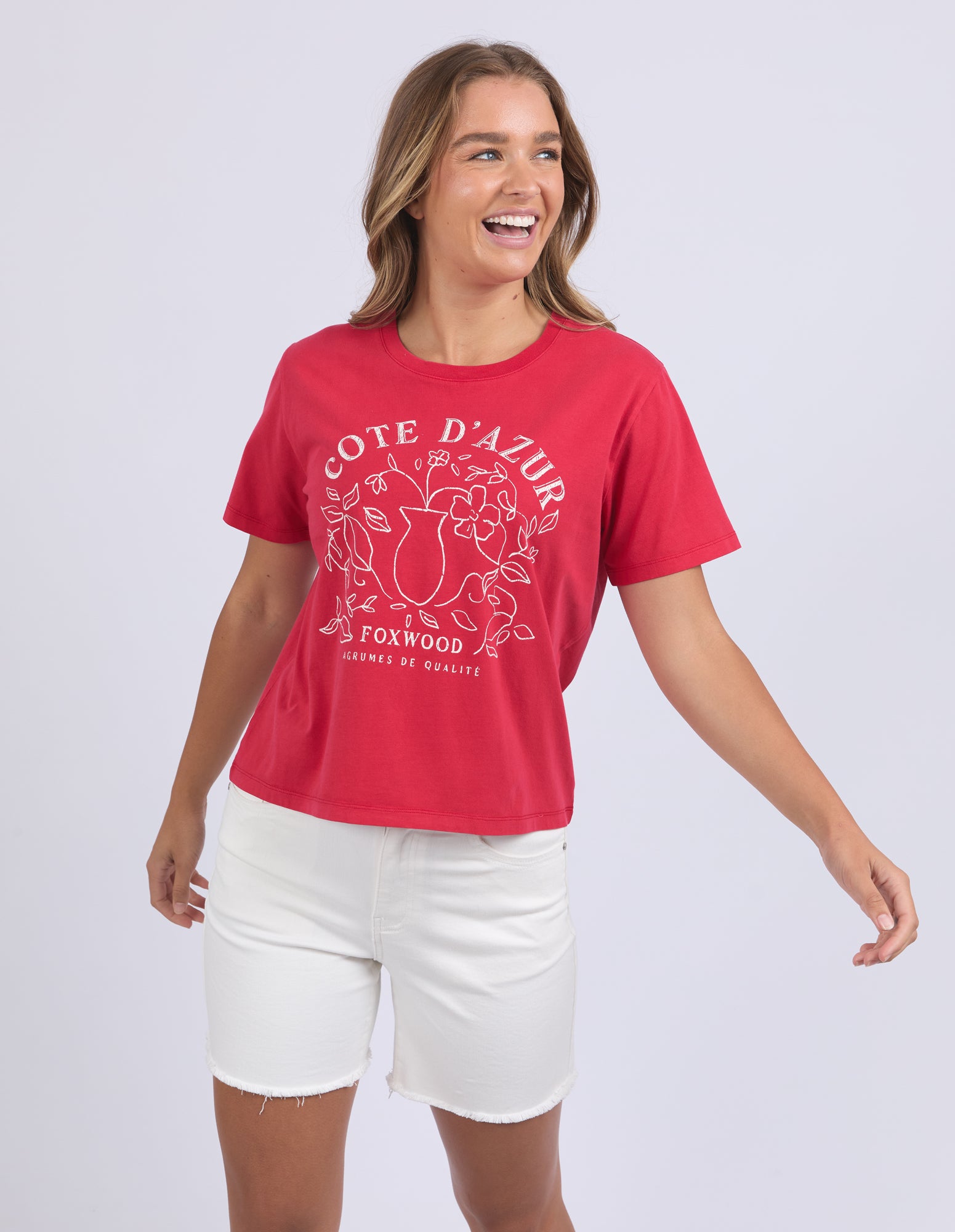 Collection of Foxwood Cote D'Azur Tee - Crimson in a gallery layout