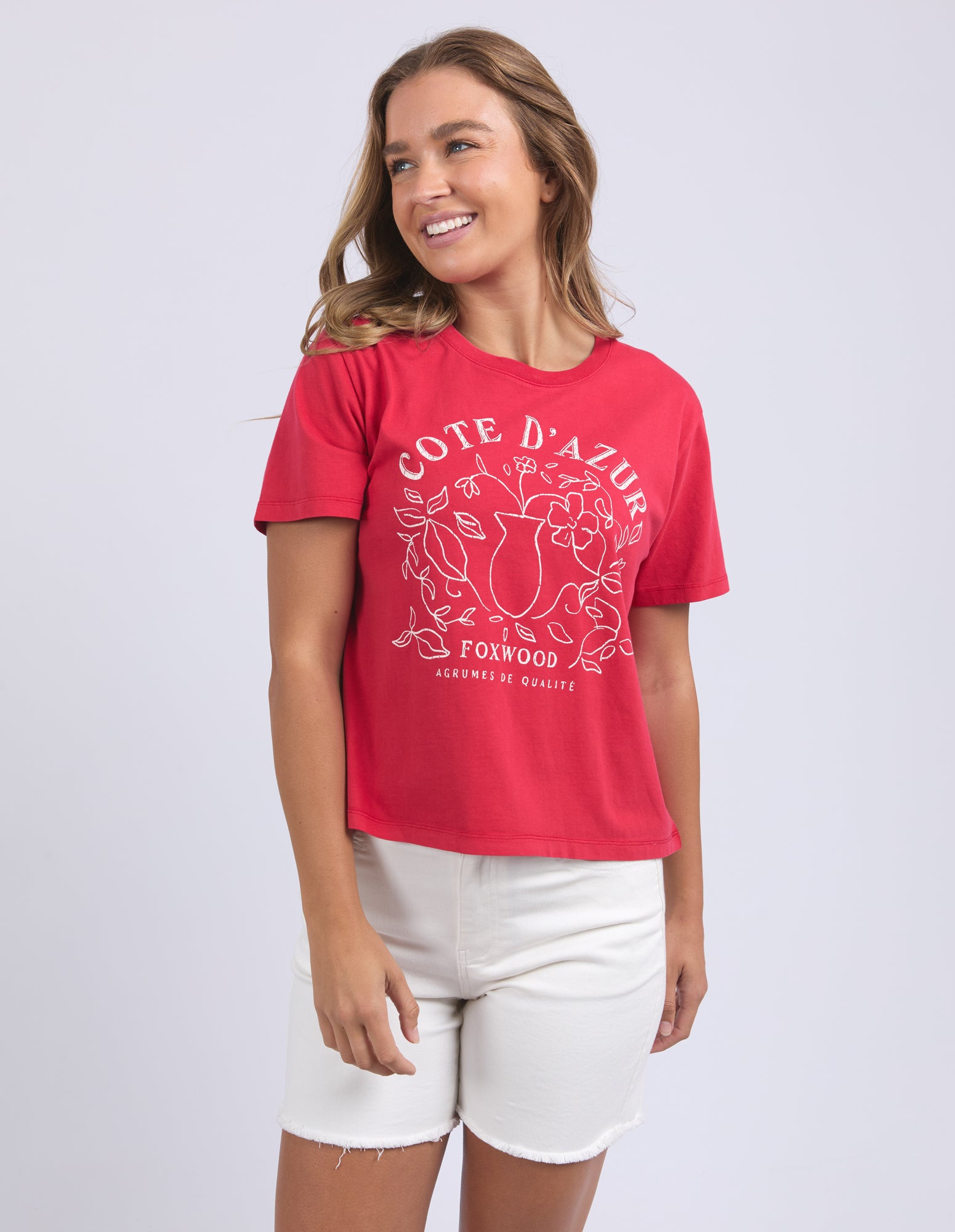 Foxwood Cote D'Azur Tee - Crimson
