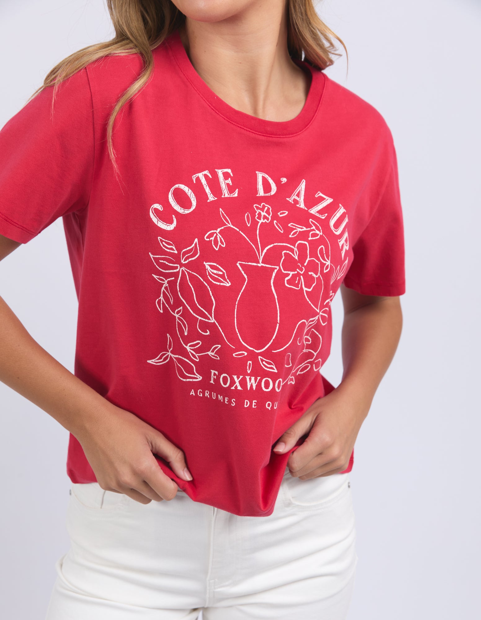 Collection of Foxwood Cote D'Azur Tee - Crimson in a gallery layout