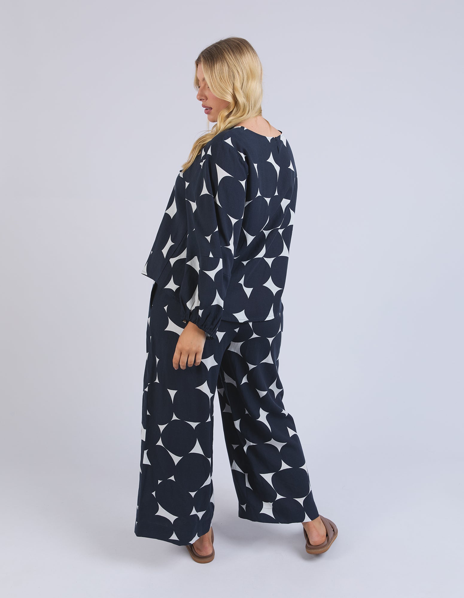 Collection of Elm Demi Spot Top - Navy in a gallery layout