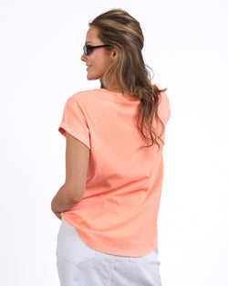 Collection of Foxwood Effortless Tee - Neon Peach in a gallery layout