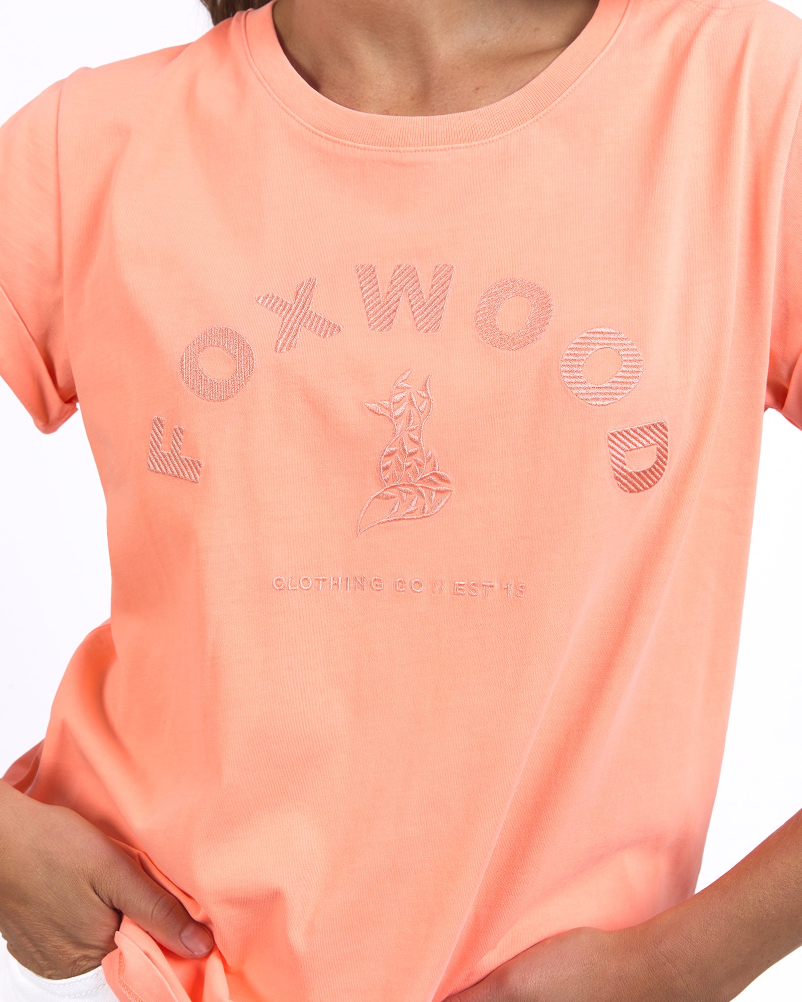 Collection of Foxwood Effortless Tee - Neon Peach in a gallery layout