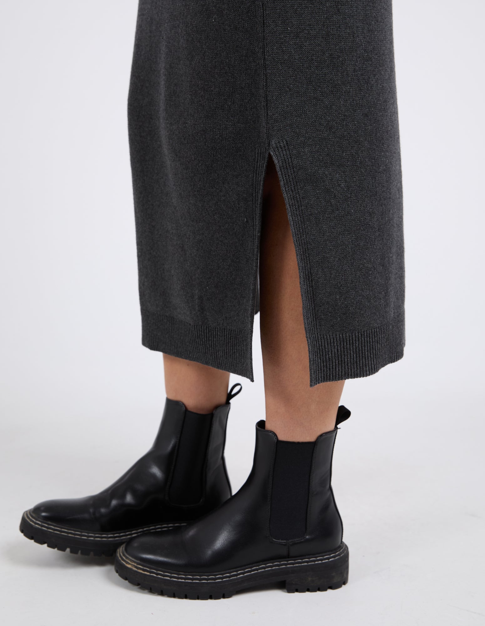 Collection of Elm Elodie Knit Skirt - Charcoal in a gallery layout