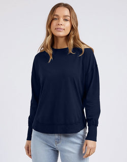 Collection of farrah-long-sleeve-navy-55X0198.NAVY-1 in a gallery layout