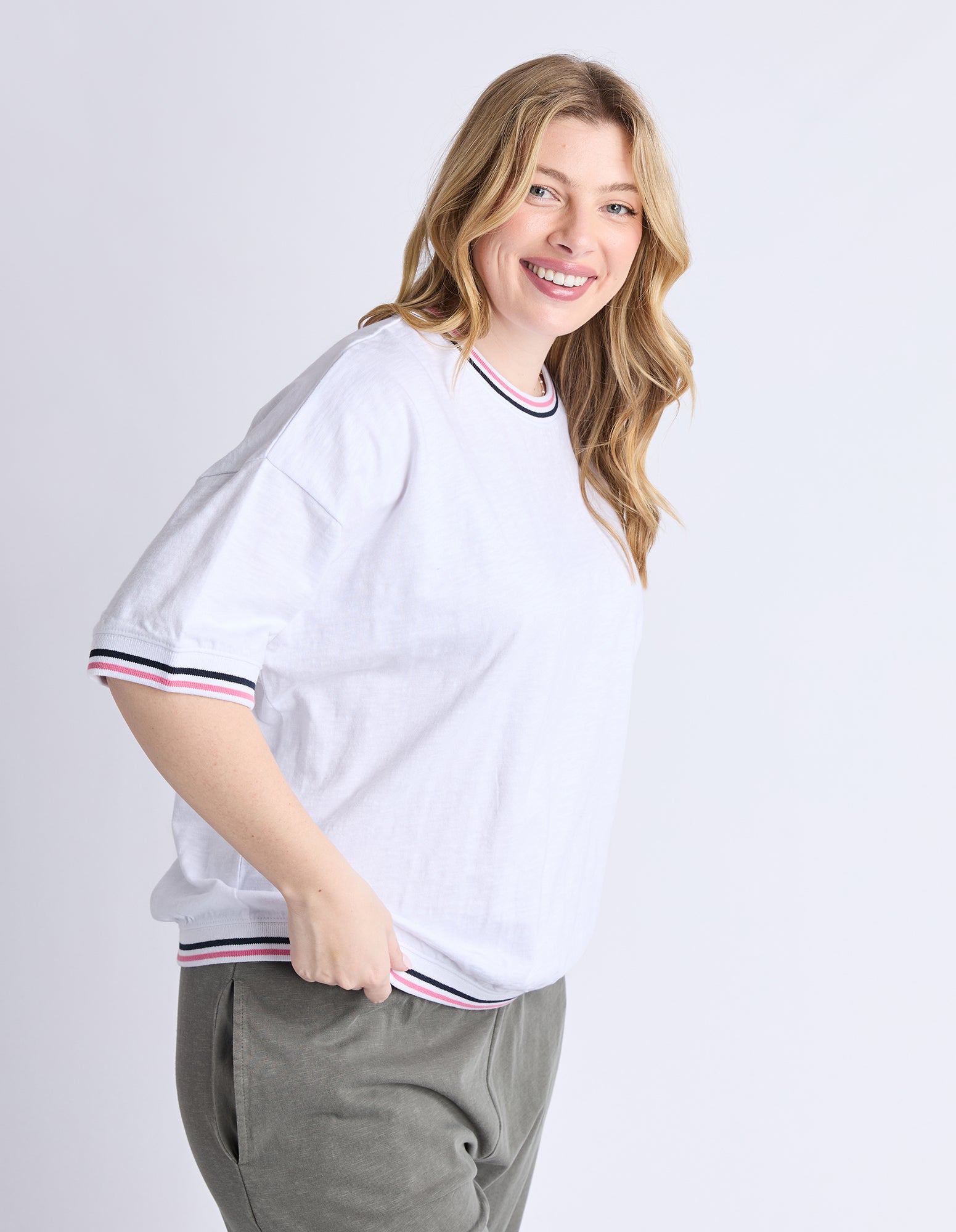 Collection of Elm Faye S/S Sweat - White in a gallery layout