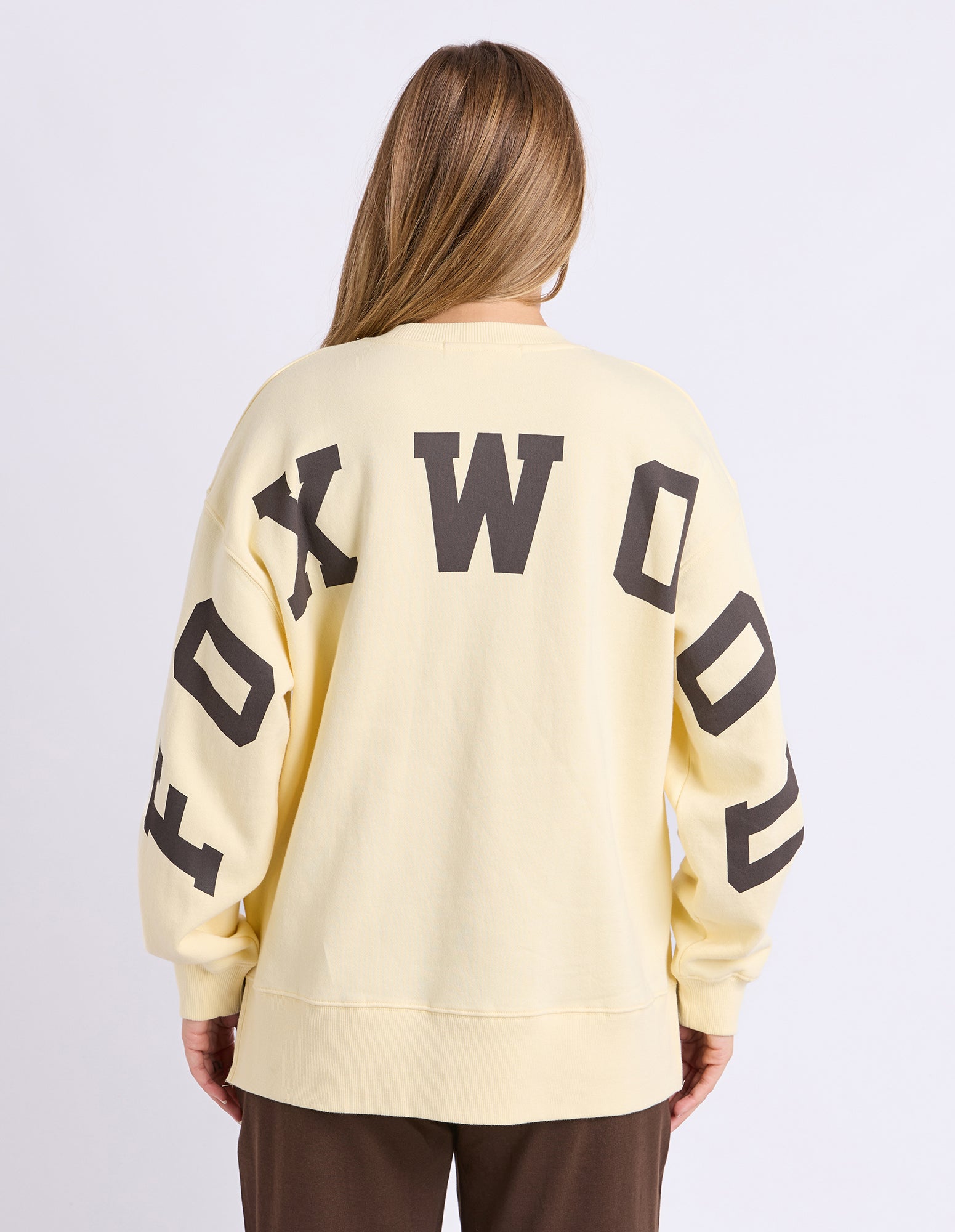 Image of Foxwood Interval Crew Jumper - Butter Cream with Chocolate