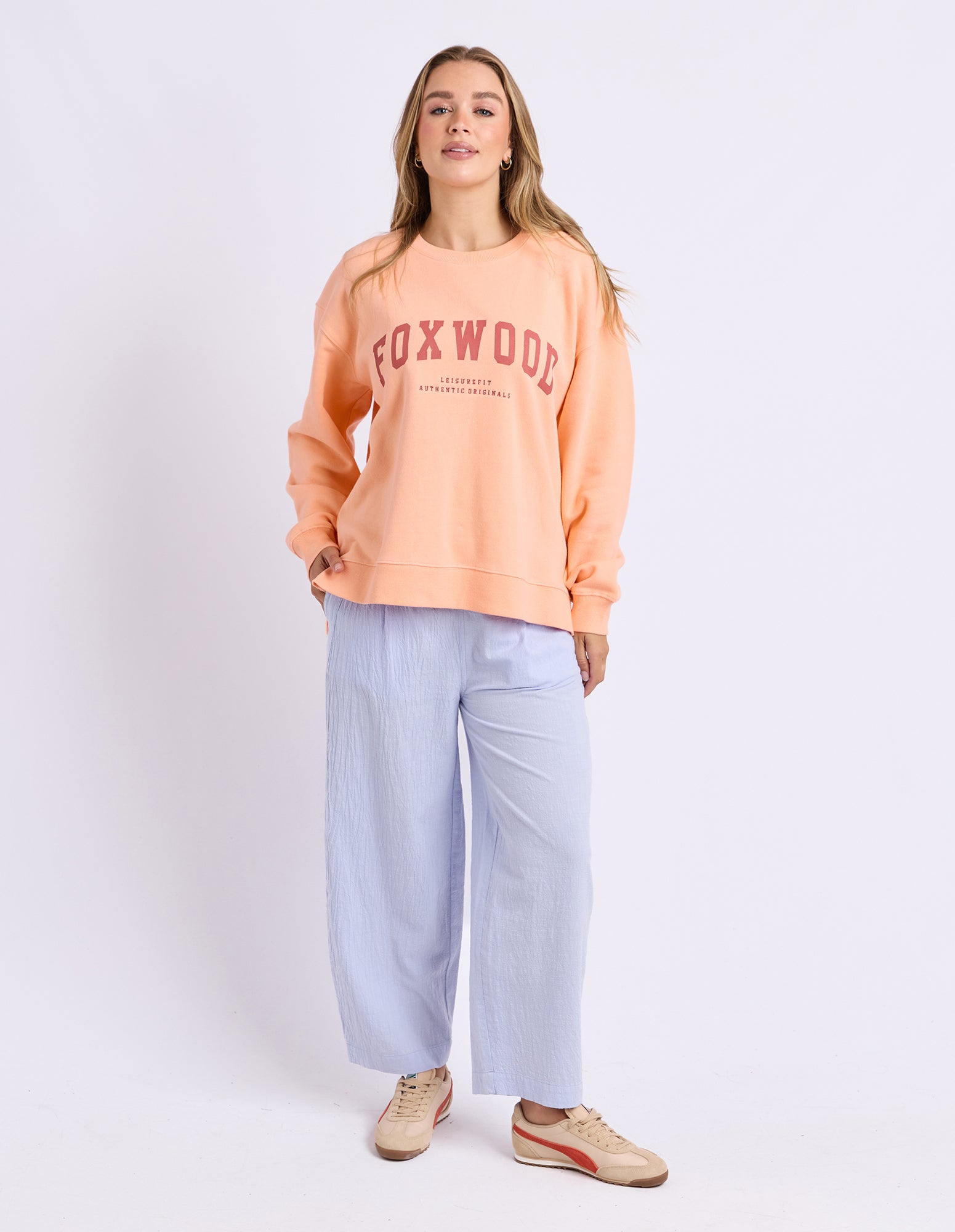 Image of Foxwood Interval Crew Jumper - Neon Peach
