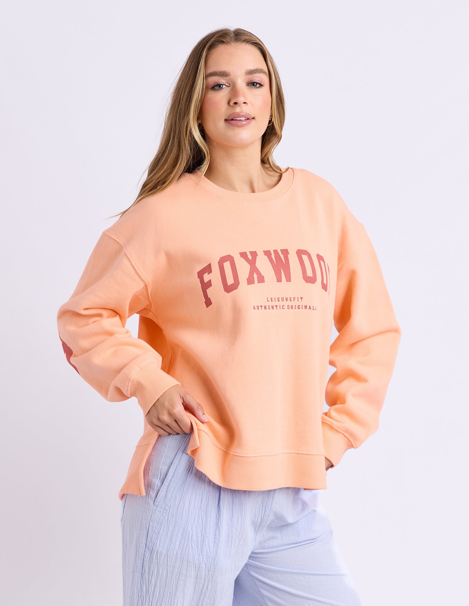 Foxwood Interval Crew Jumper - Neon Peach