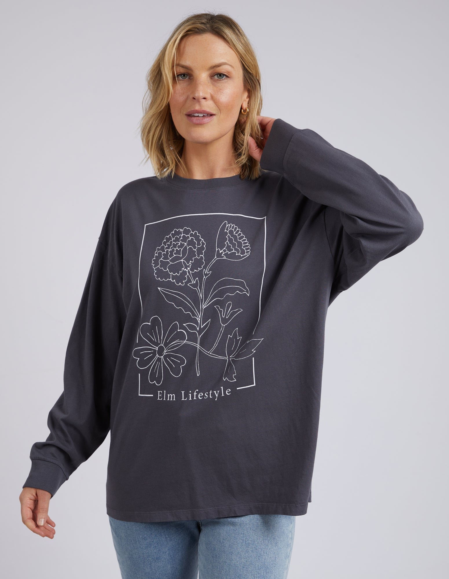 Elm Framed Long Sleeve Tee - Washed Black