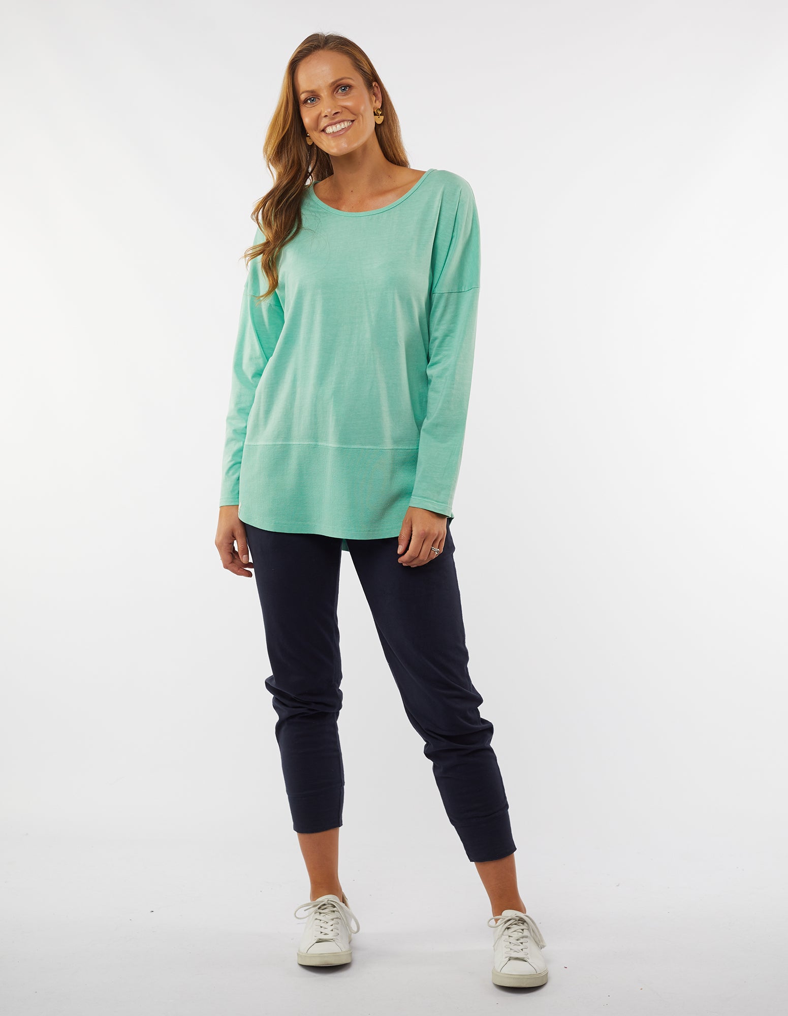 Collection of Elm Fundamental Rib L/S Tee - Winter Mint in a gallery layout