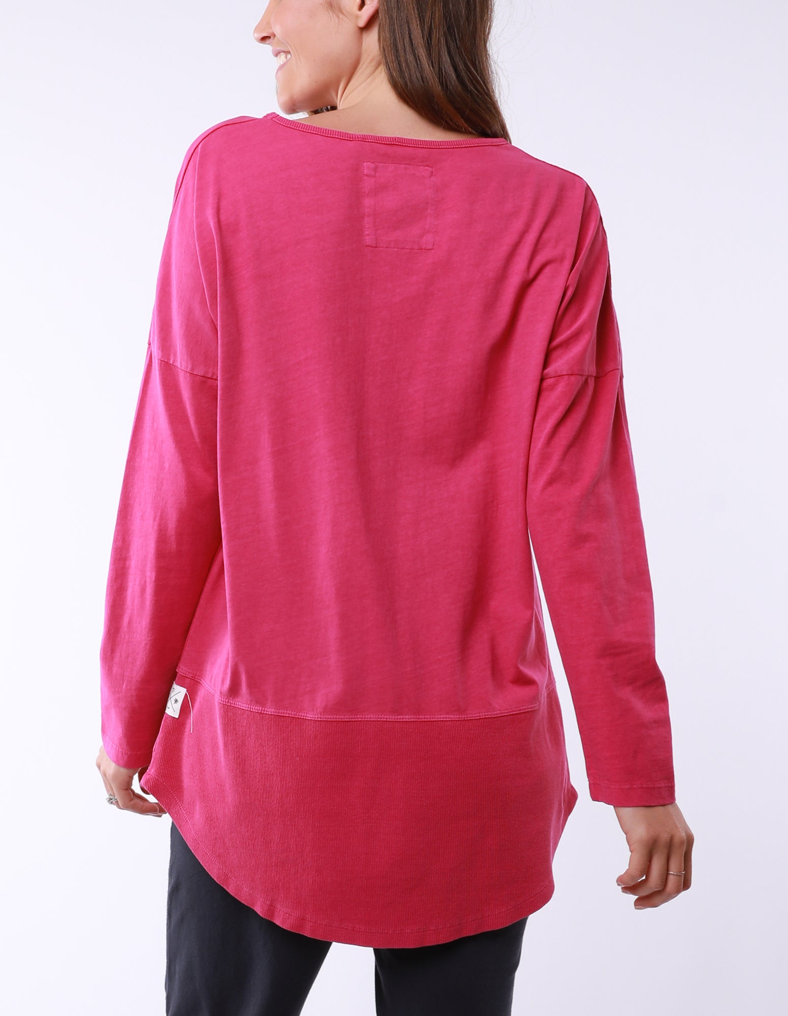 Collection of Elm Fundamental Rib L/S Tee - Fuchsia in a gallery layout