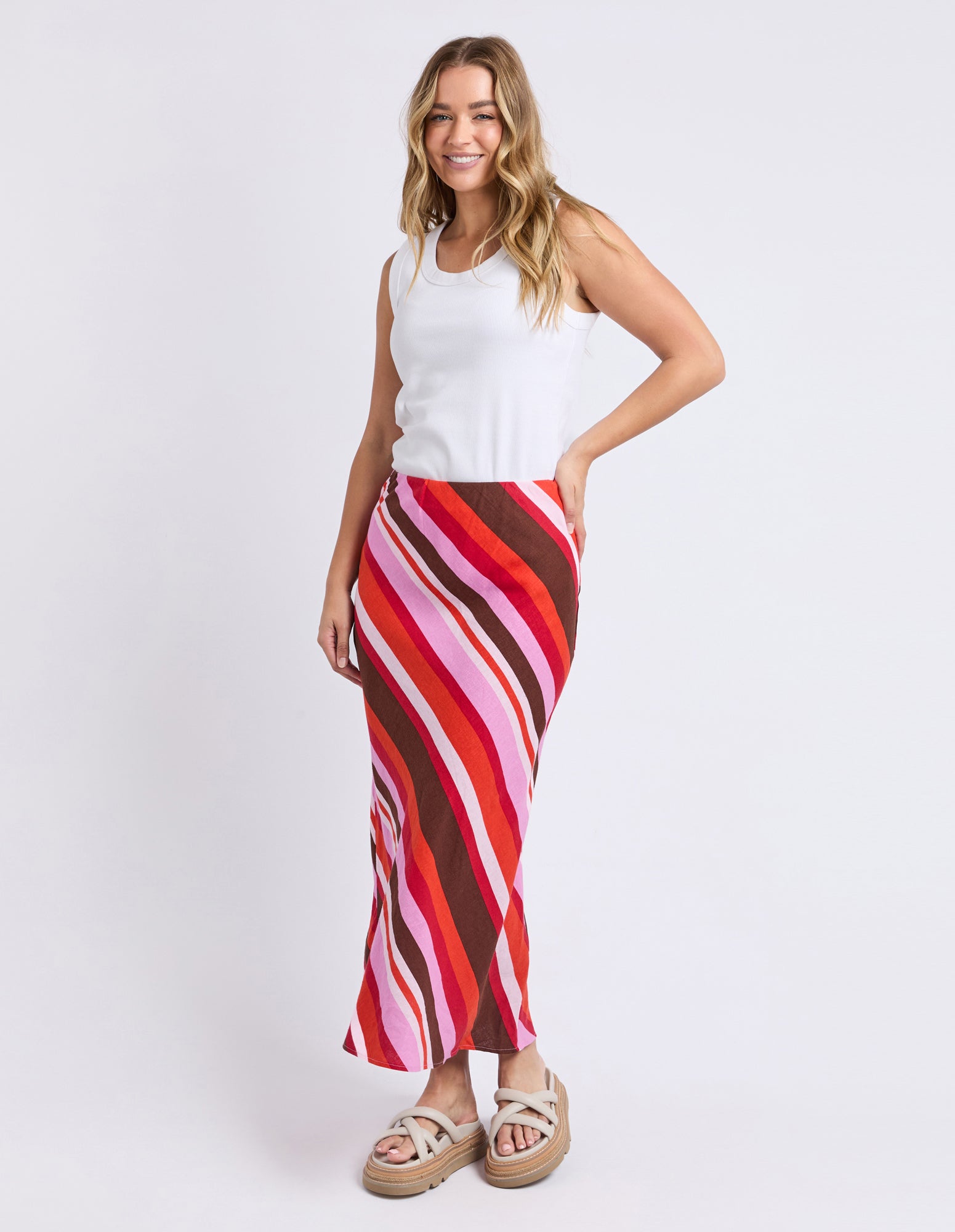 Foxwood Guava Stripe Skirt - Stripe