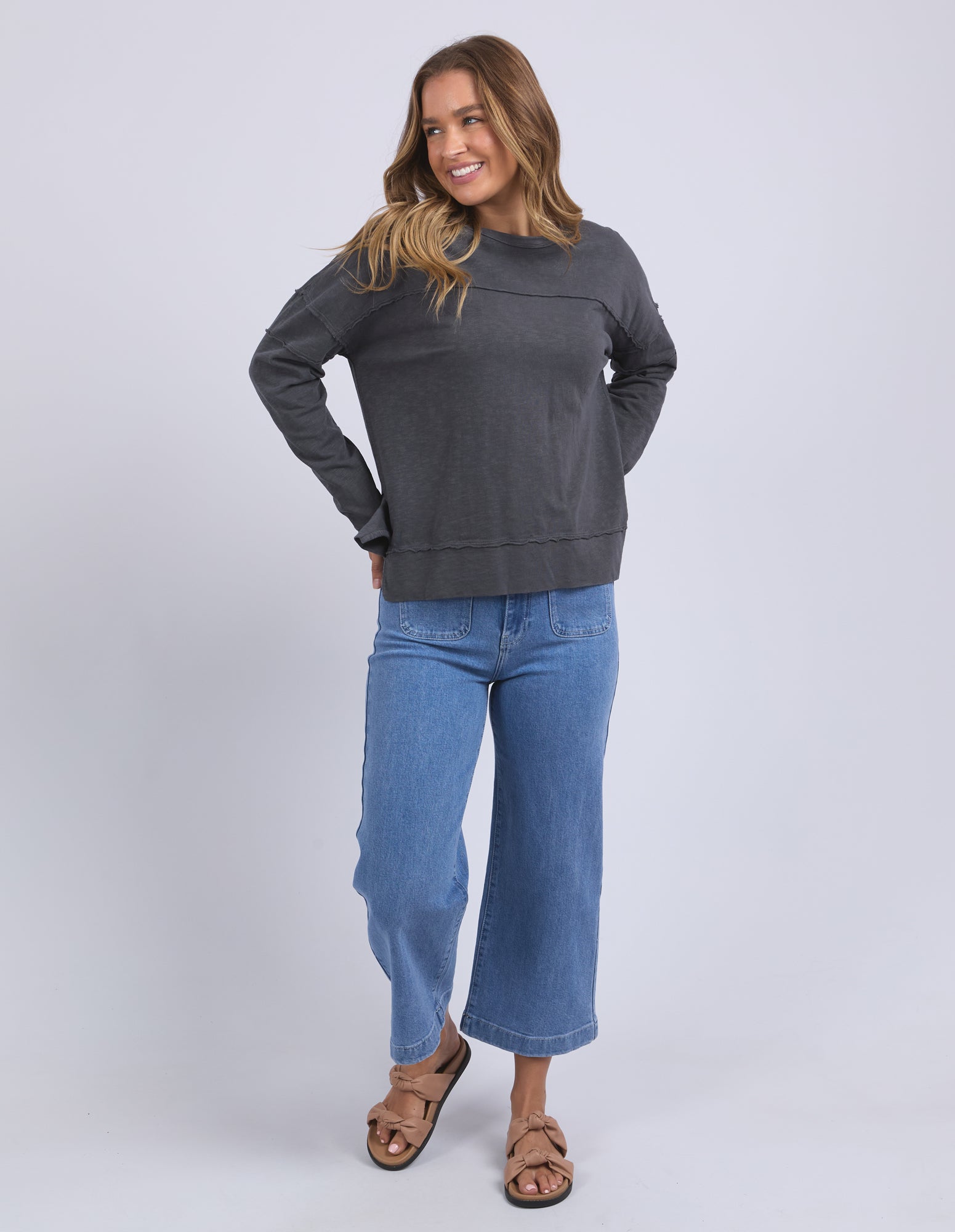 Collection of Foxwood Jayne Throw On Top- Charcoal in a gallery layout