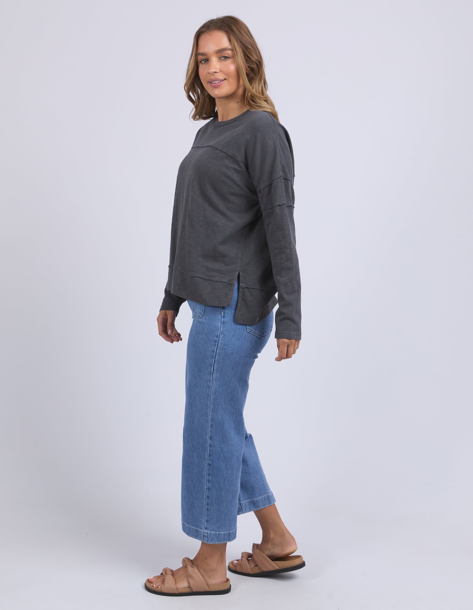 Foxwood Jayne Throw On Top- Charcoal