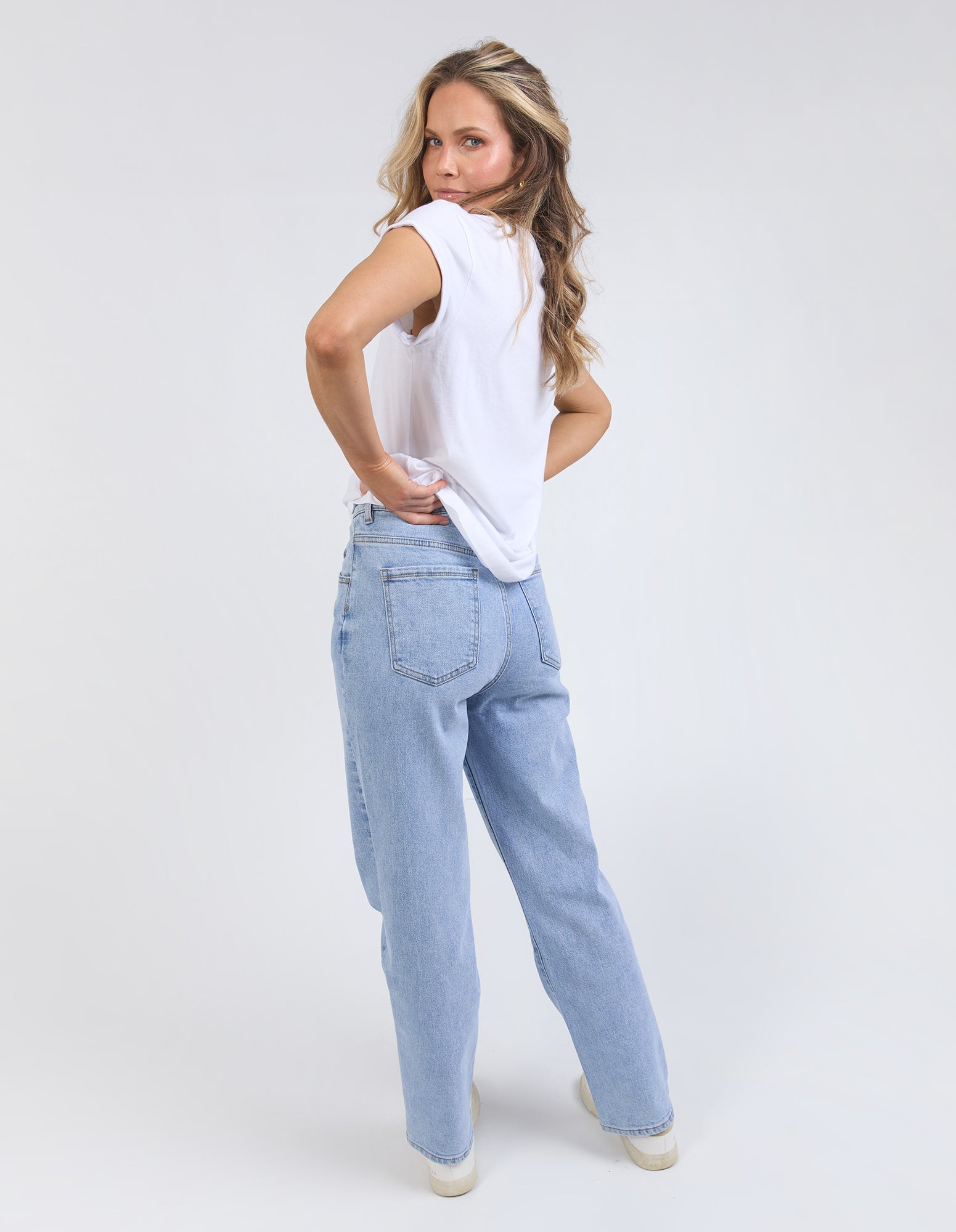 Collection of Foxwood Manly Vee Tee - White in a gallery layout