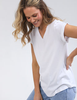 Collection of Foxwood Manly Vee Tee - White in a gallery layout