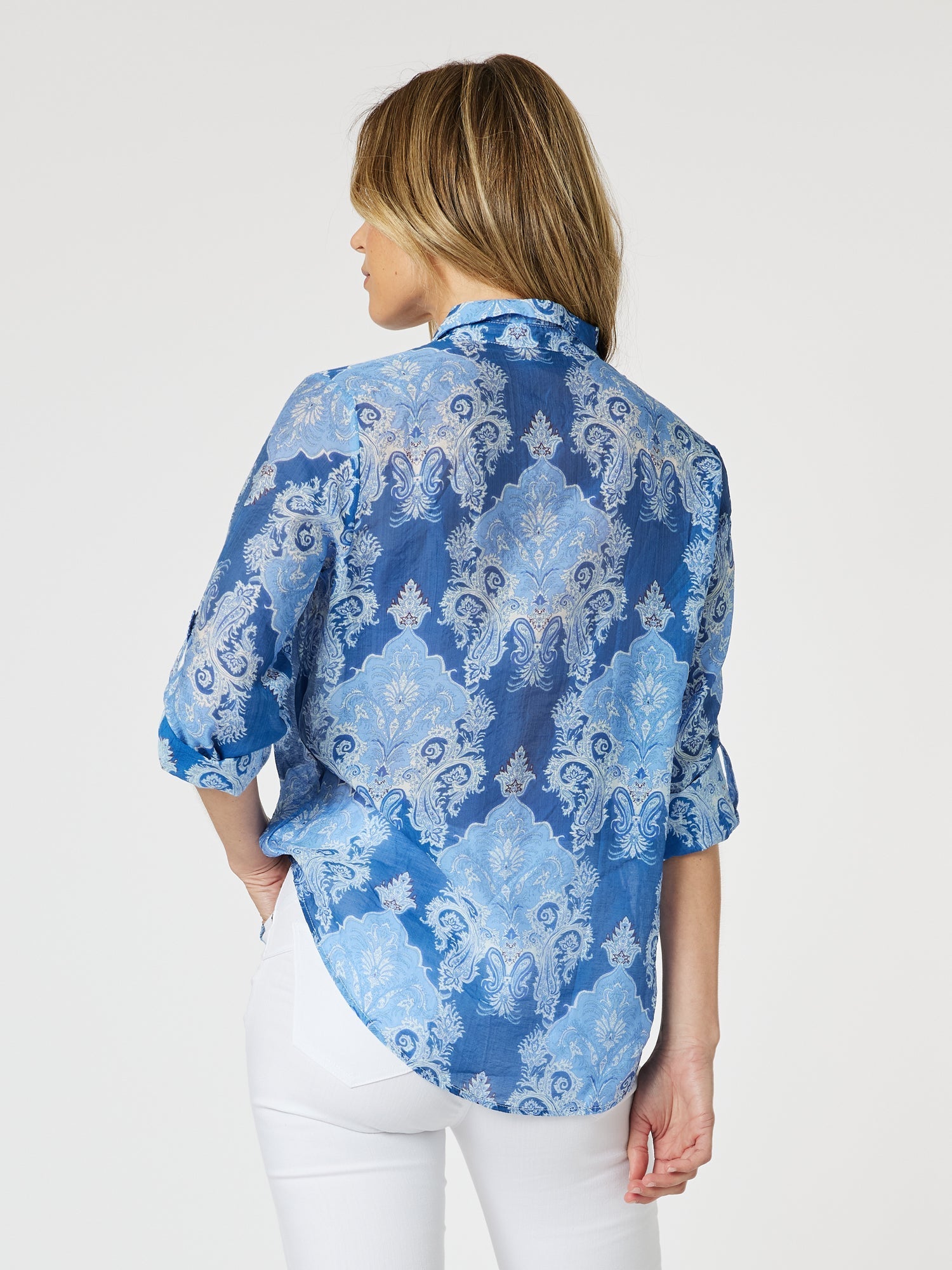 Collection of Gordon Smith Marine Print Shirt - Blue in a gallery layout