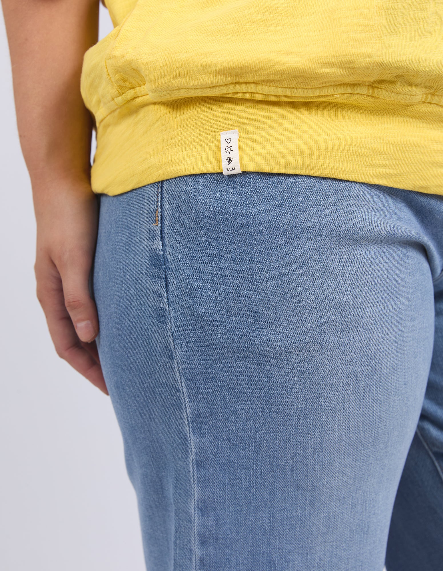 Collection of Elm Fundamental Mazie Vee Neck - Lemon in a gallery layout