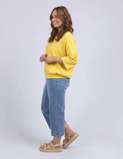 Collection of Elm Fundamental Mazie Vee Neck - Lemon in a gallery layout