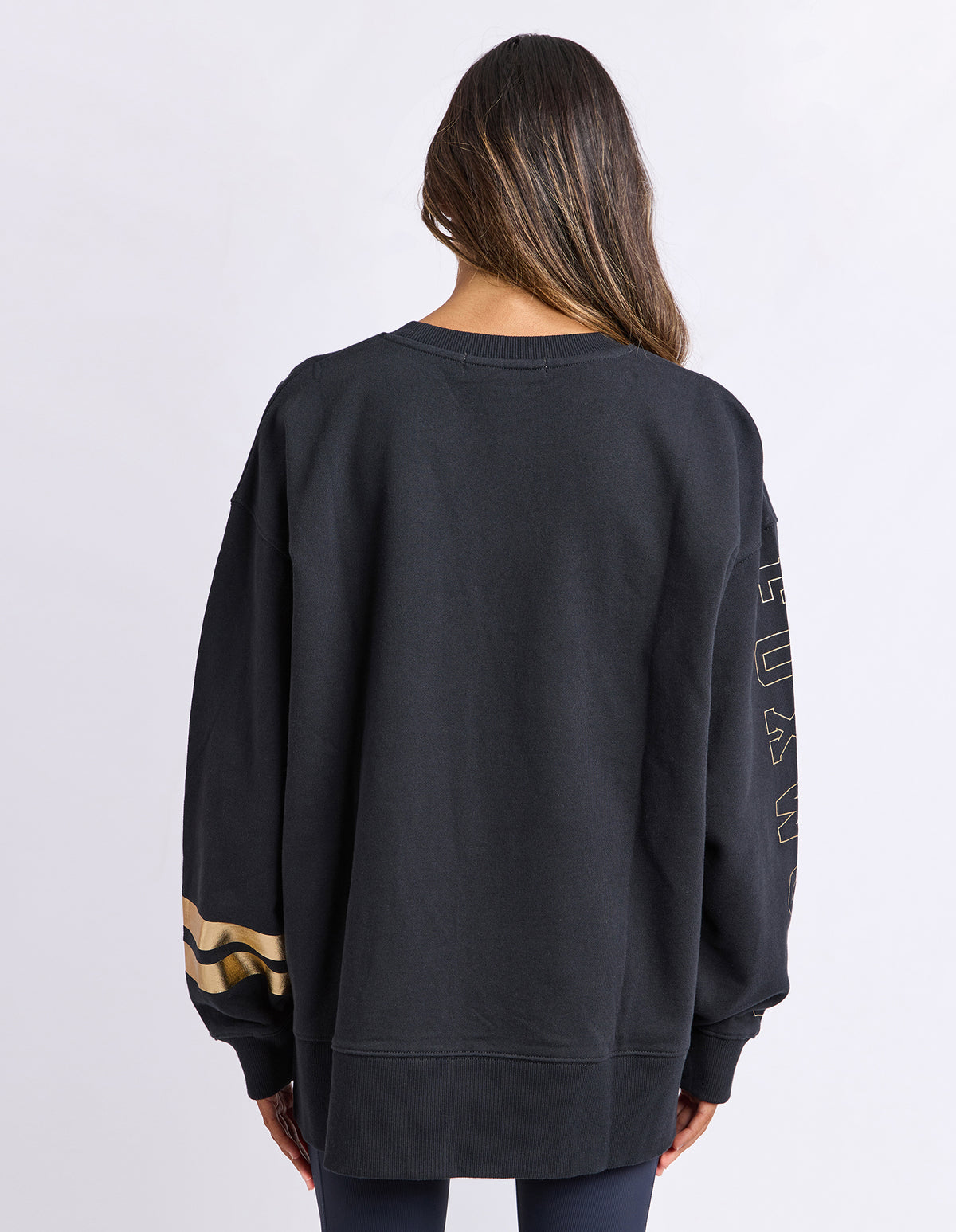 Foxwood Metallic Origin Crew Jumper - Black with Gold