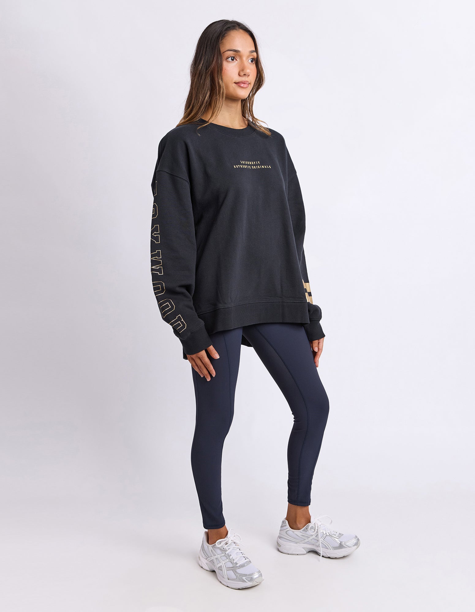 Image of Foxwood Metallic Origin Crew Jumper - Black with Gold