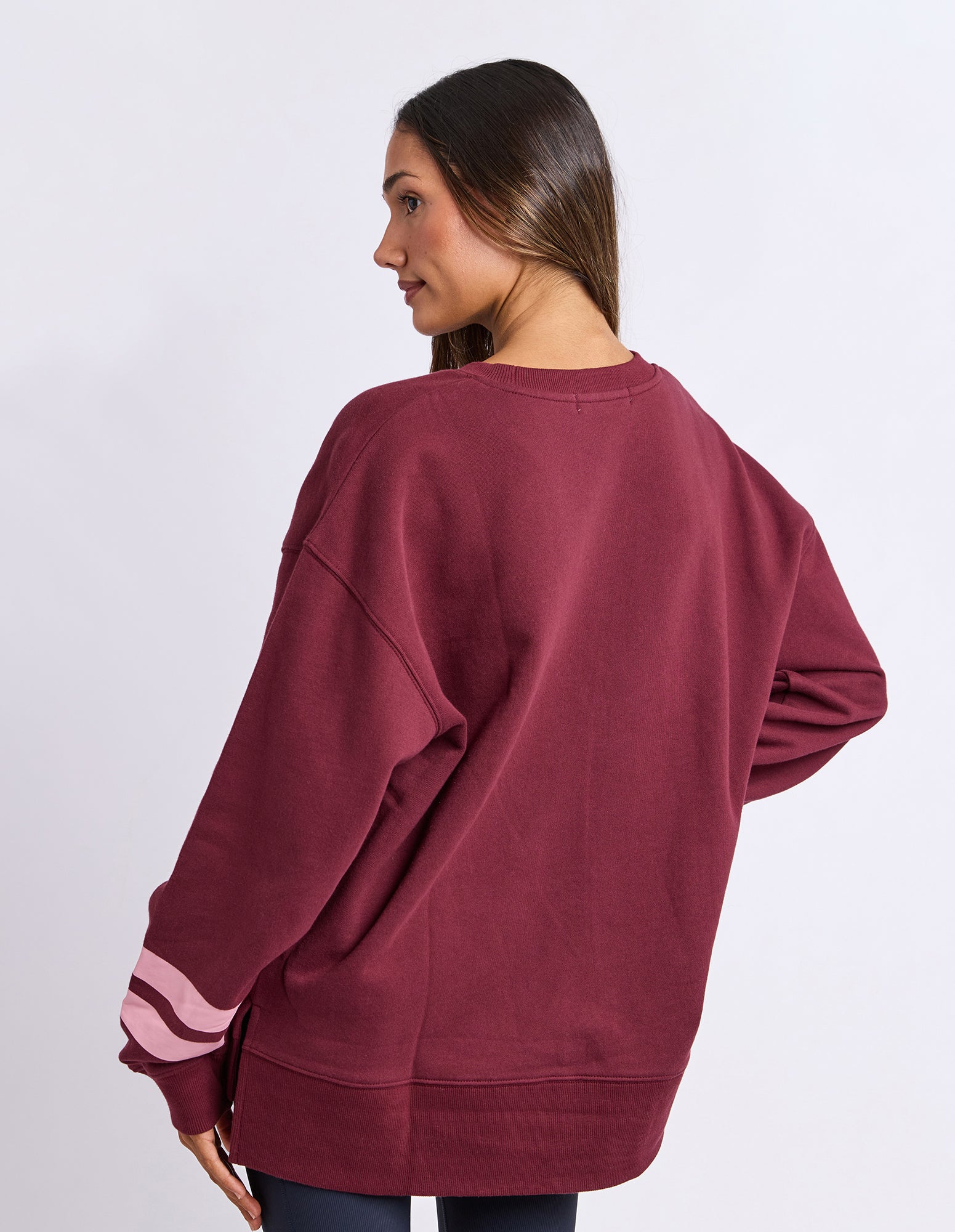 Image of Foxwood Origin Crew Jumper - Burgandy with Pink