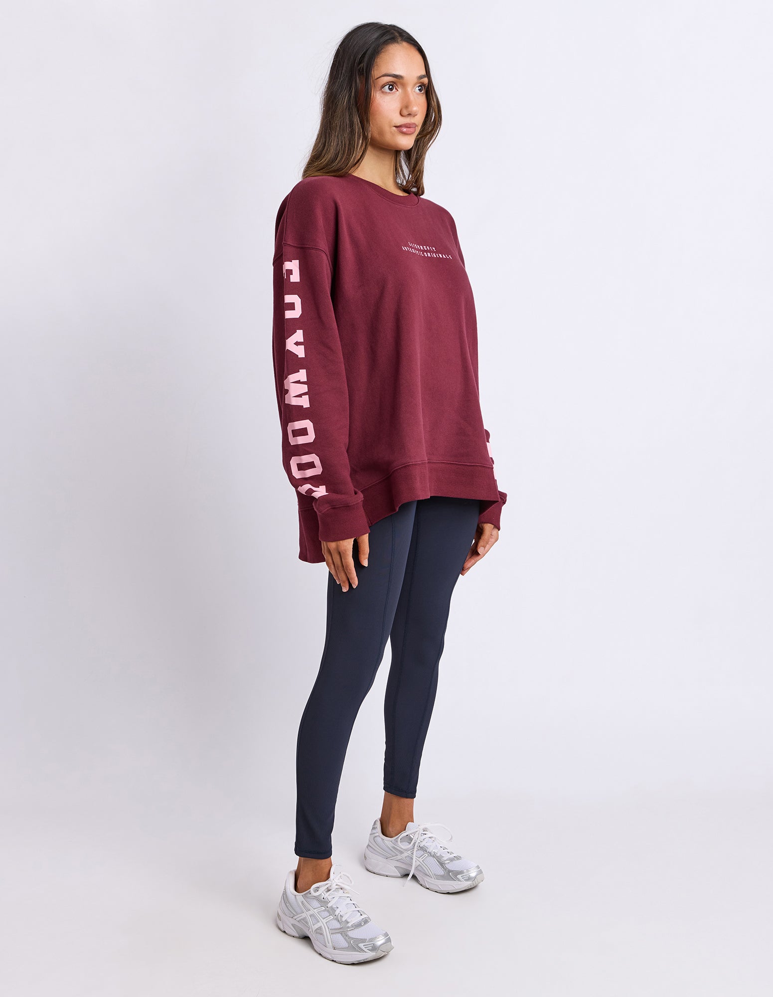 Image of Foxwood Origin Crew Jumper - Burgandy with Pink
