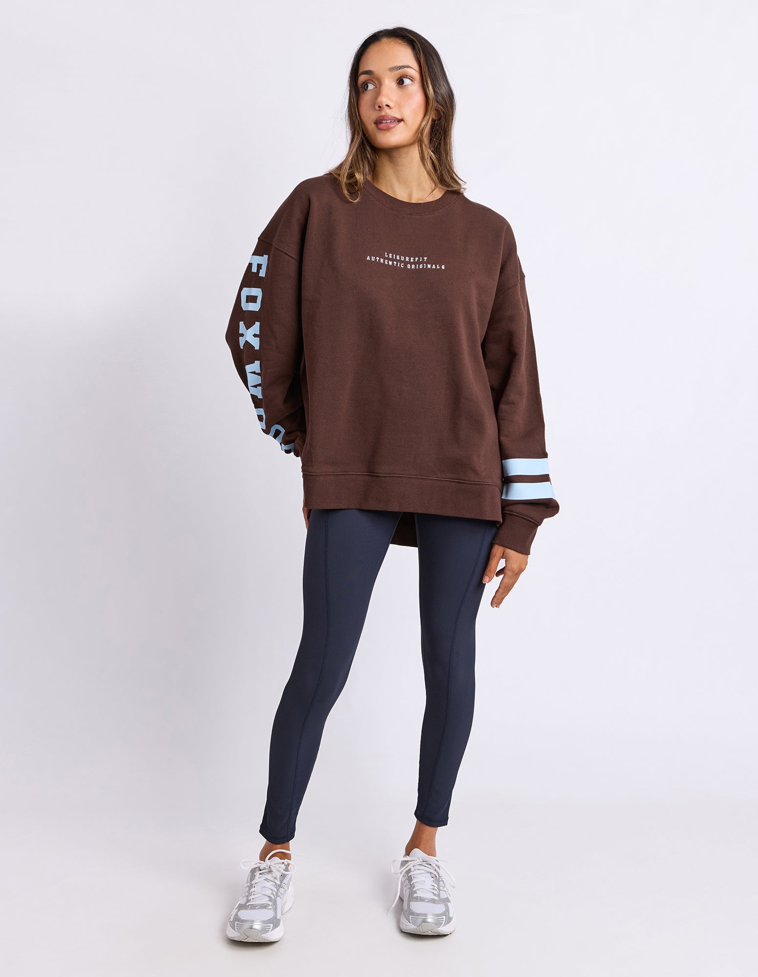 Image of Foxwood Origin Crew Jumper - Coffee Bean with Light Blue