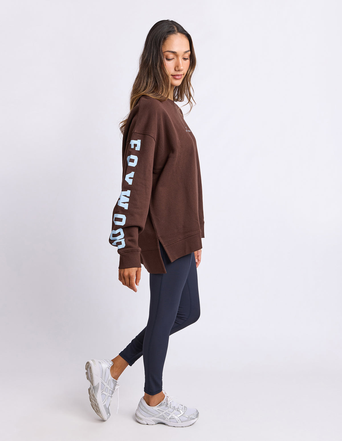 Foxwood Origin Crew Jumper - Coffee Bean with Light Blue