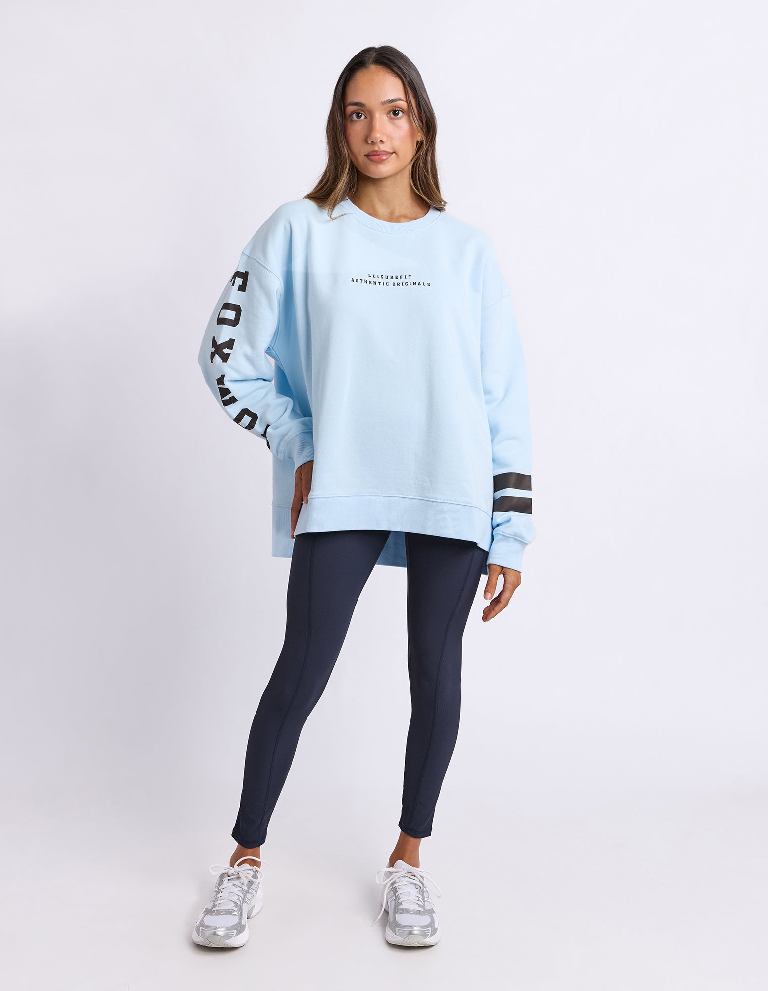 Image of Foxwood Origin Crew Jumper - Light Blue with Coffee