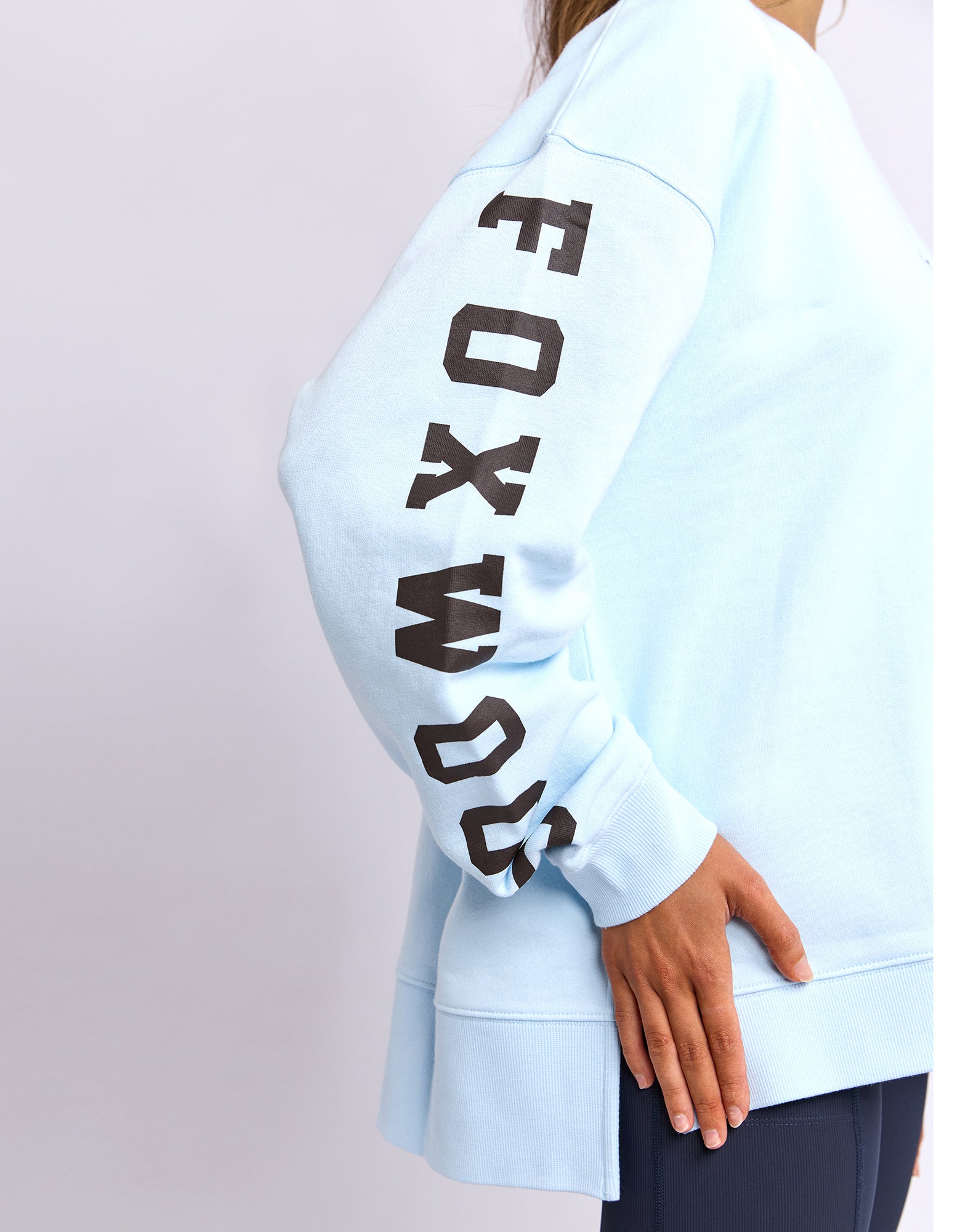 Image of Foxwood Origin Crew Jumper - Light Blue with Coffee