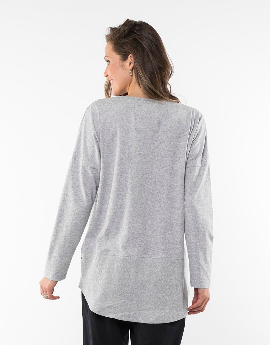 Collection of Elm Fundamental Rib L/S Tee -  Grey Marle in a gallery layout