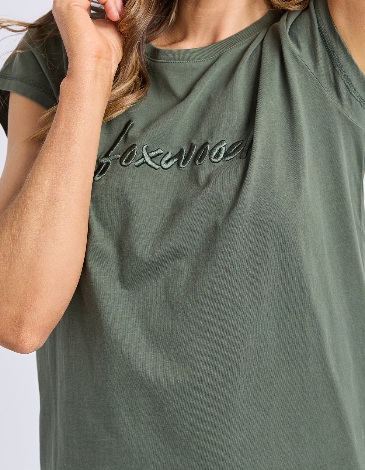 Foxwood Signature Embroidery Tee Dress - Khaki