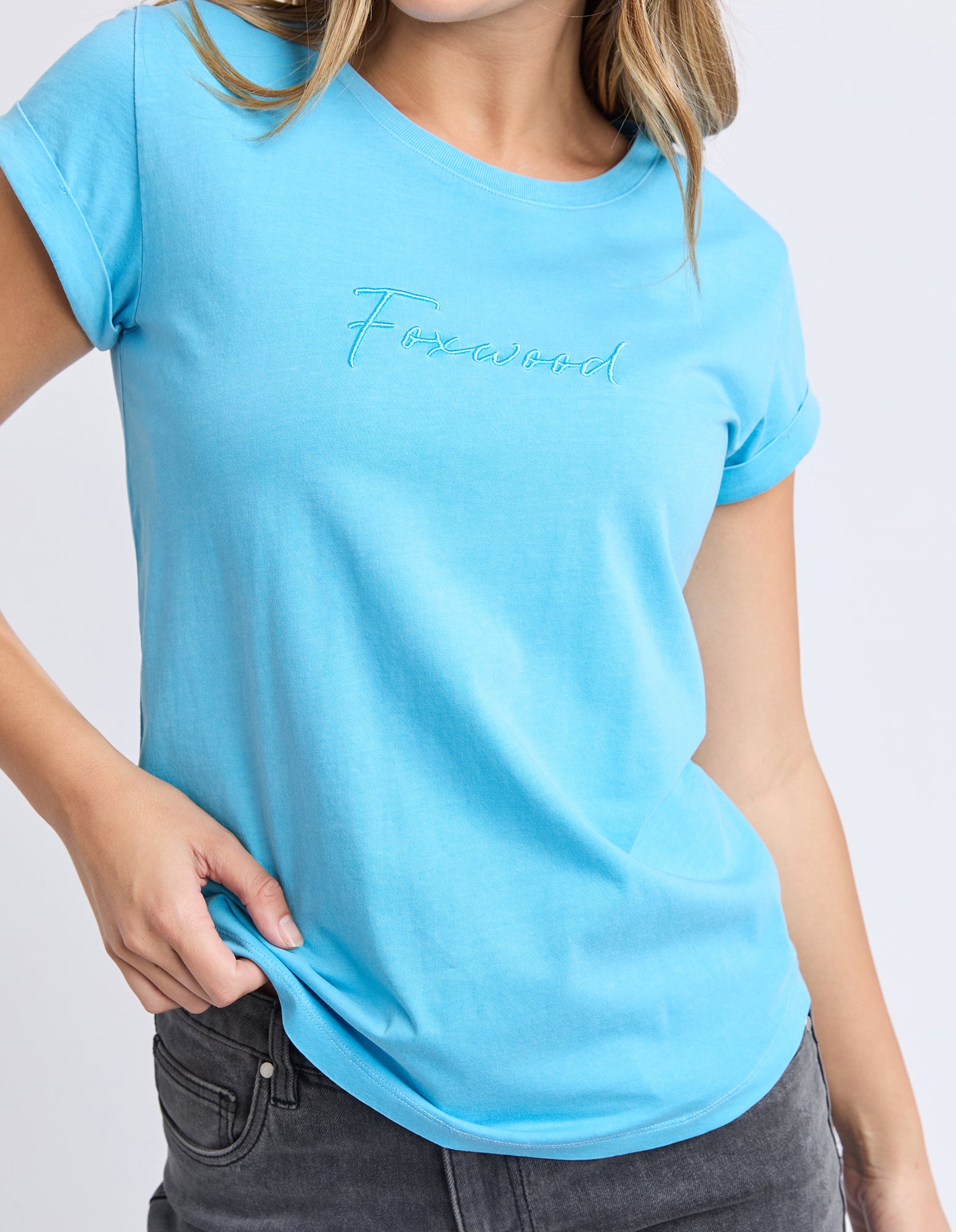 Collection of Foxwood Signature Tee - Aqua in a gallery layout