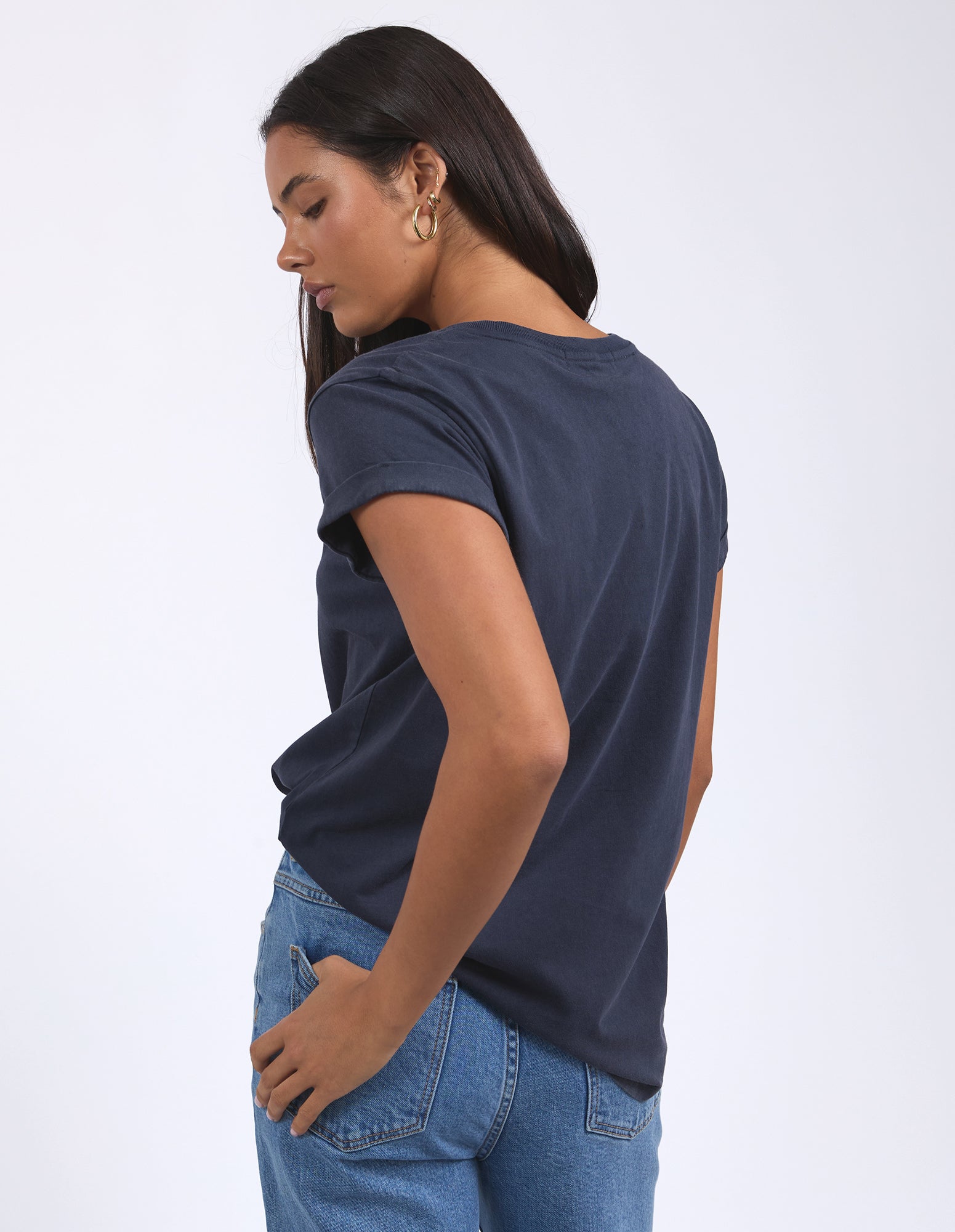 Collection of Foxwood Signature Tee - Navy in a gallery layout