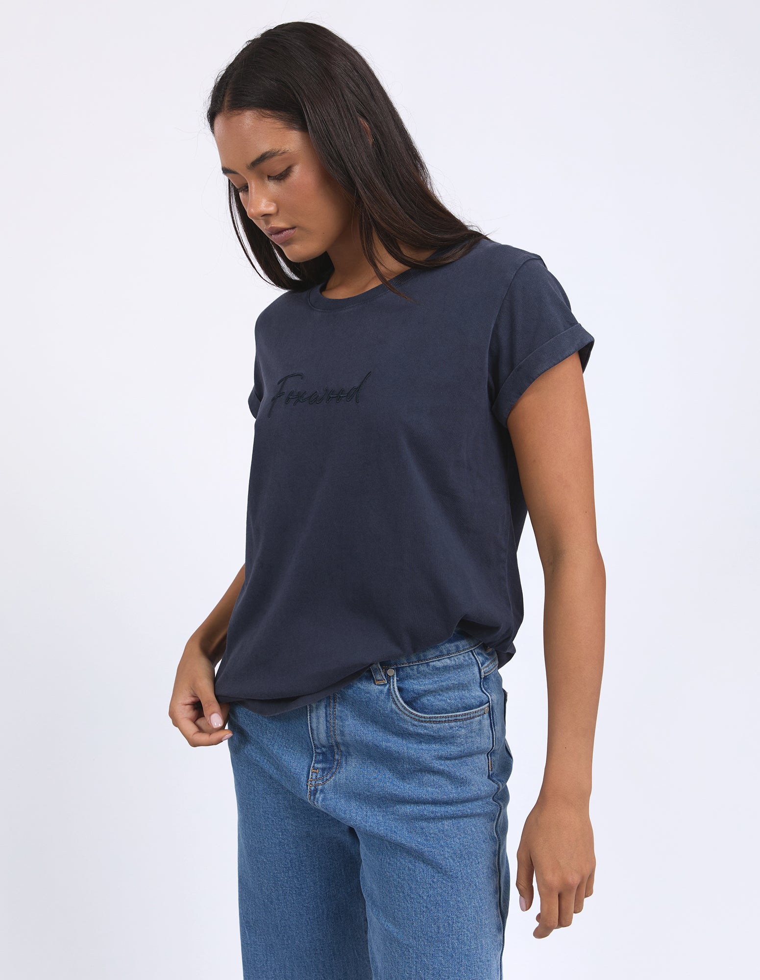 Collection of Foxwood Signature Tee - Navy in a gallery layout