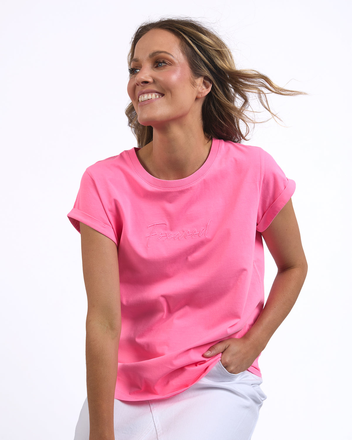 Foxwood Signature Tee - Neon Rose