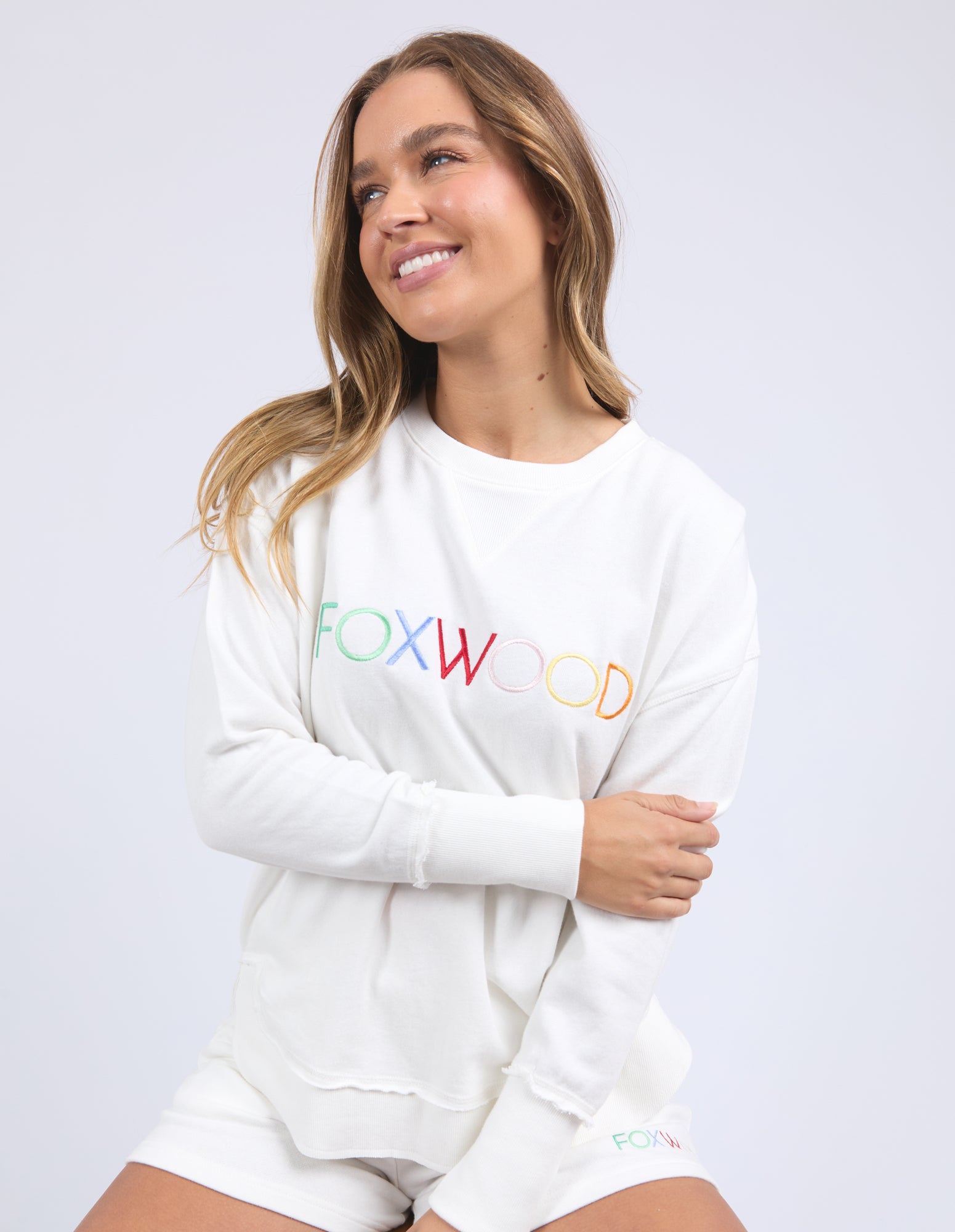 Image of Foxwood Simplified Confetti Crew - Vintage White