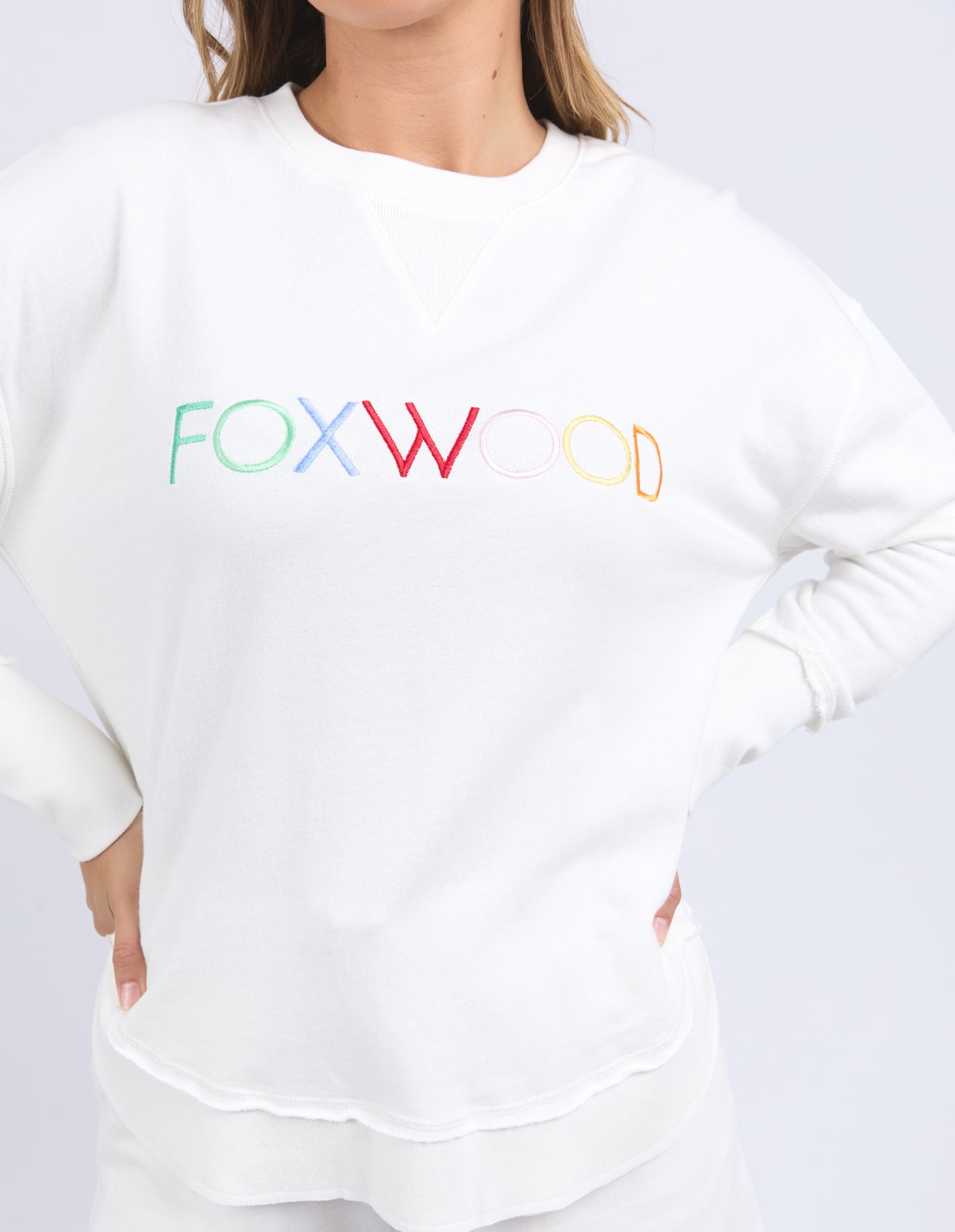 Image of Foxwood Simplified Confetti Crew - Vintage White