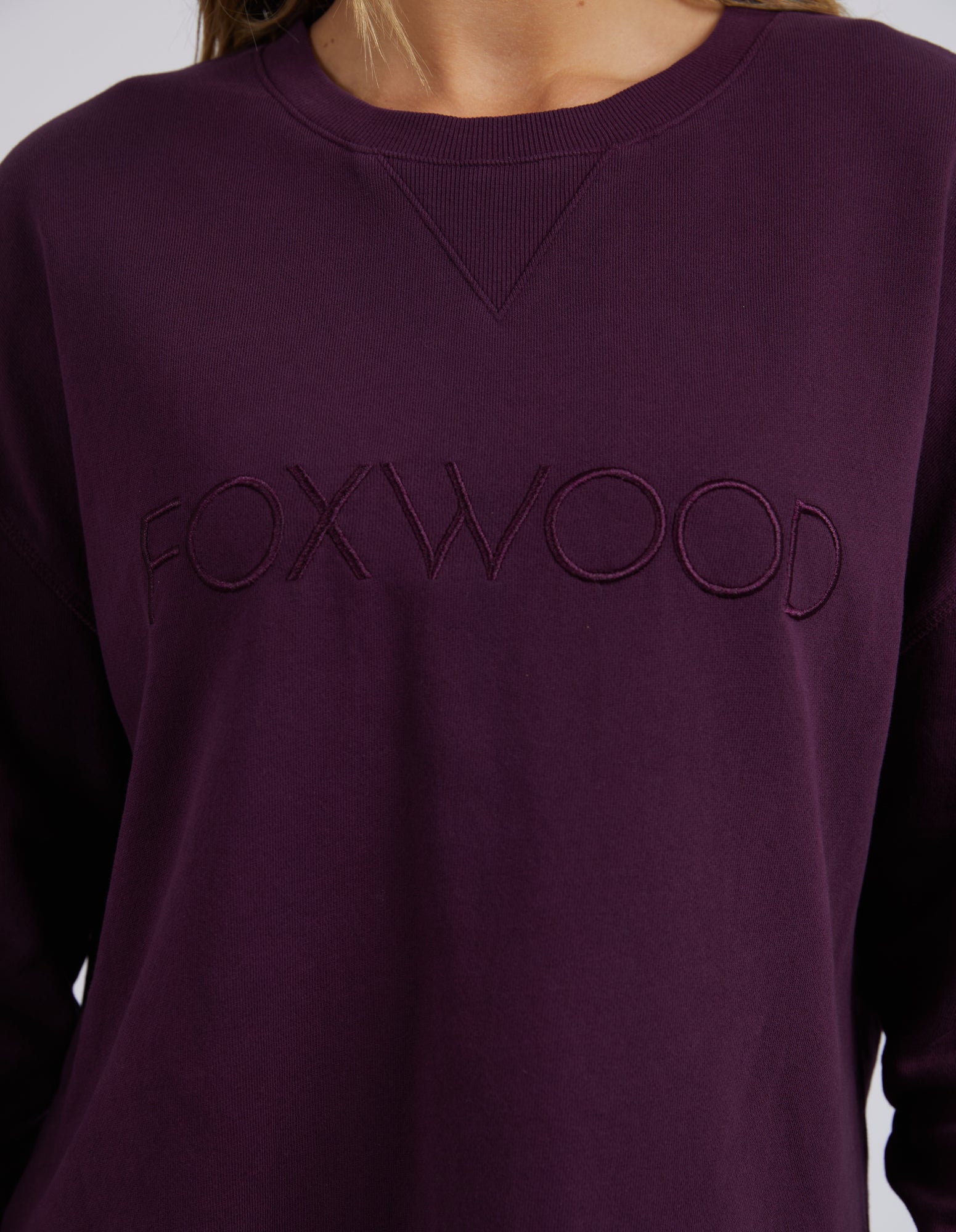 Collection of Foxwood Simplified Crew - Plum in a gallery layout